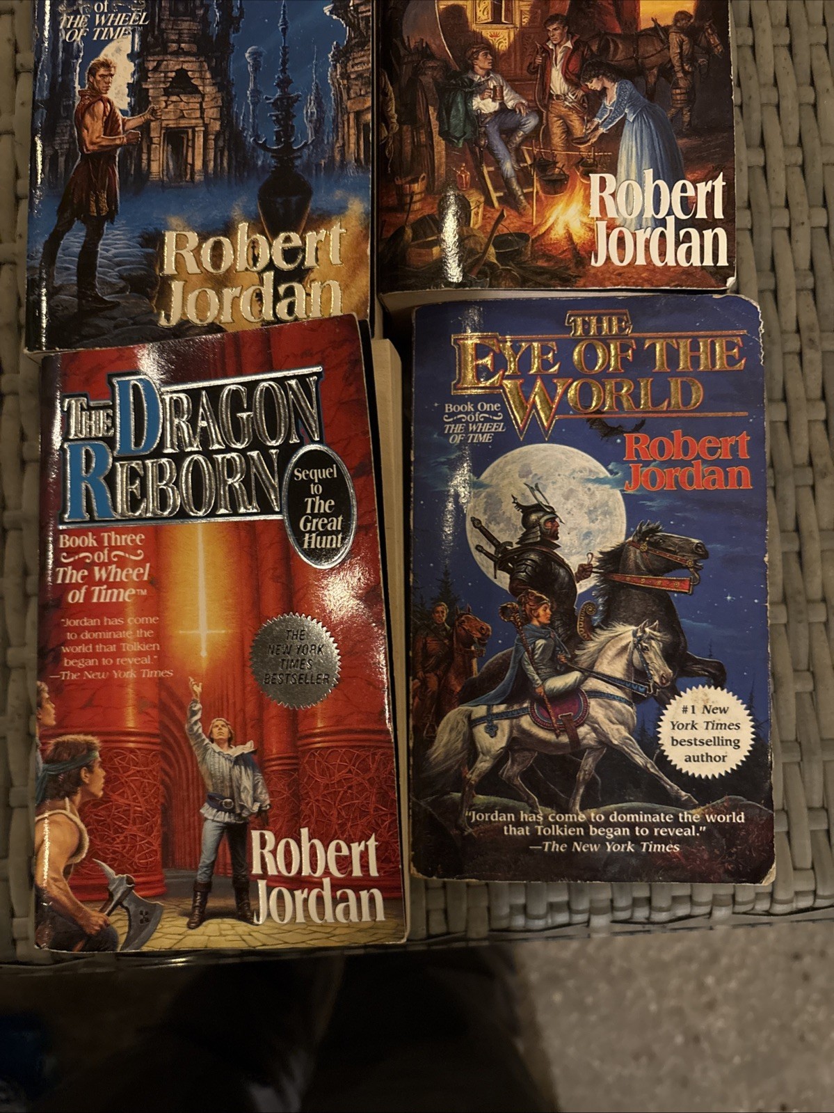 Vintage 90s Lot of Wheel of Time Robert Jordan Paperback Fantasy Books Lot Of 6