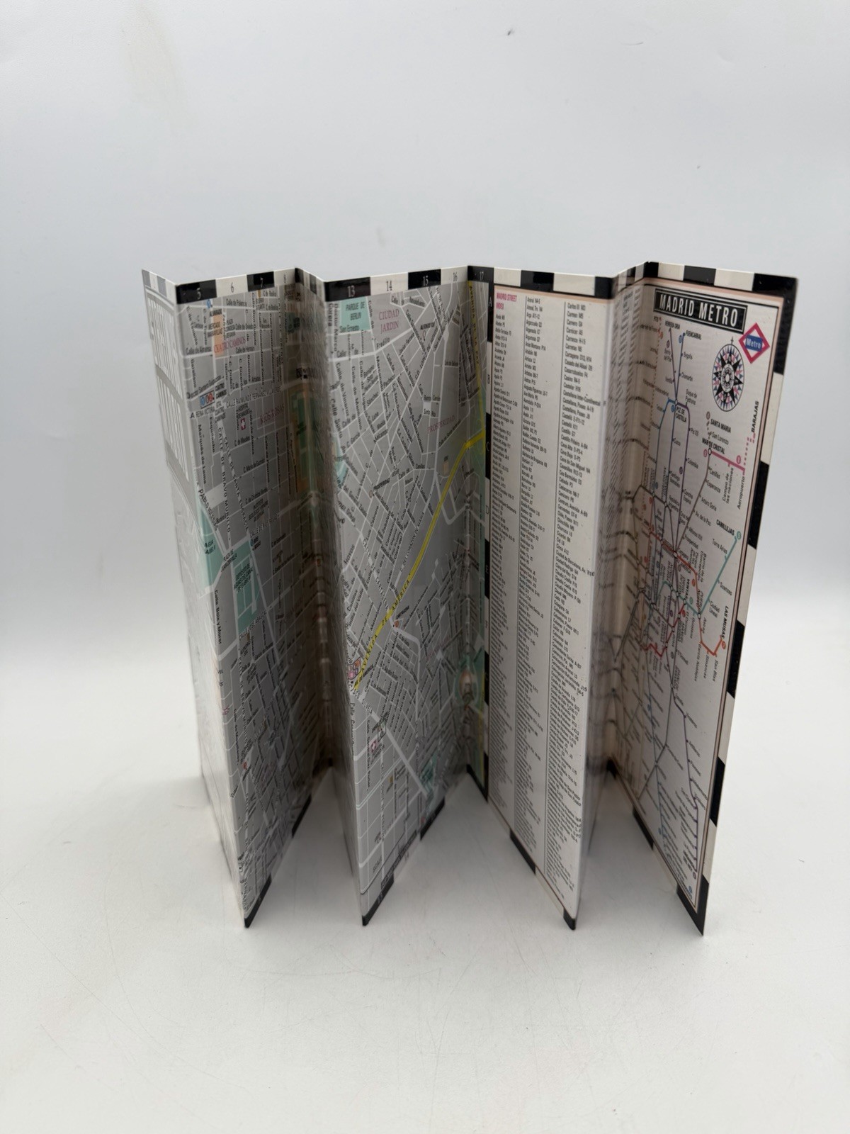 Streetwise Madrid Center City Laminated Sheet Map Folded 1999
