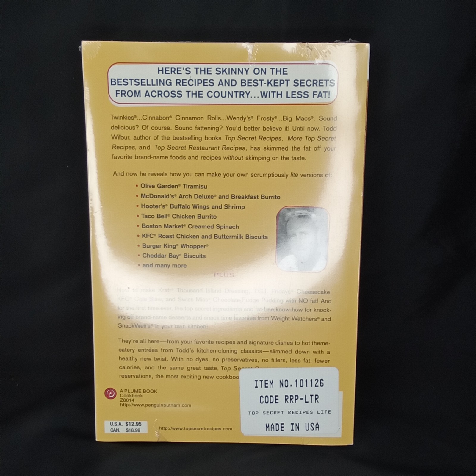 Vintage 1998 Cookbook Top Secret Recipes Lite Paperback 256 Pages Sealed