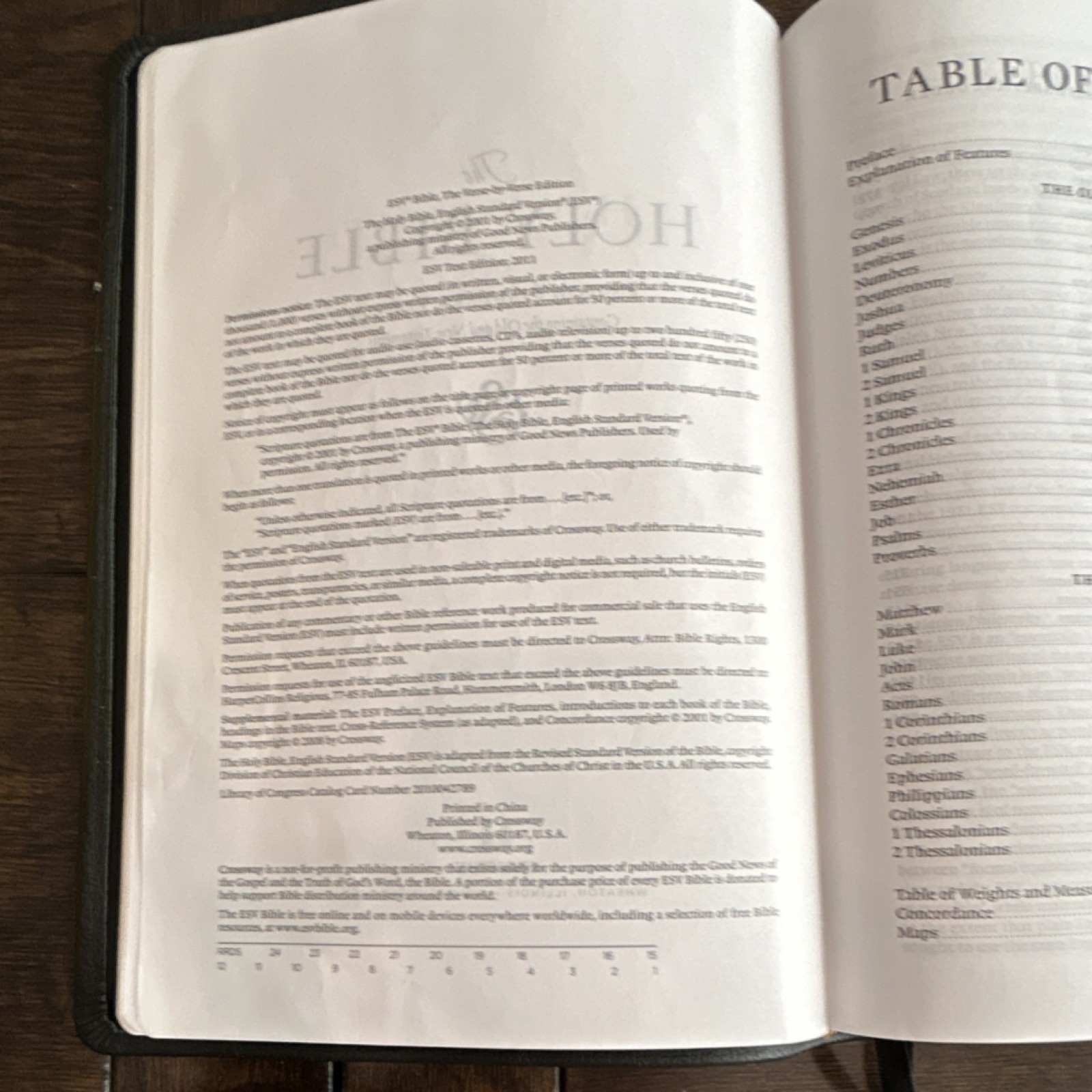 Crossway Holy Bible English Standard Version (ESV) Leather Bound 2016 Inscribed