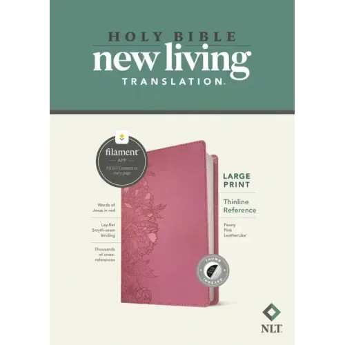 NLT Large Print Thinline Reference Bible, Filament Enabled (Leatherlike, Peony