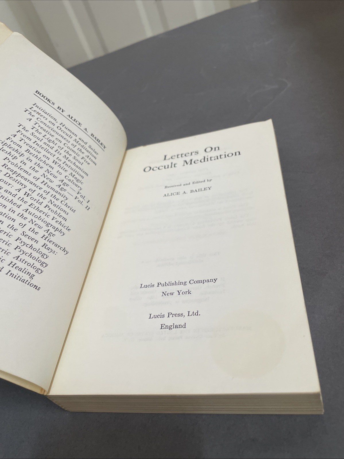 Letters on Occult Meditation Alice A. Bailey 1974 Lucis Publishing Company