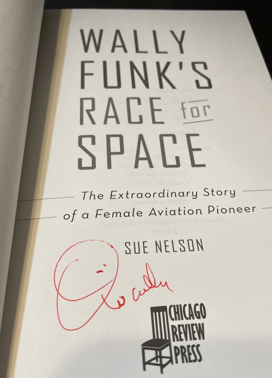 Wally Funk signed WALLY FUNK’S RACE FOR SPACE, 1st/1st, dust jacket cover