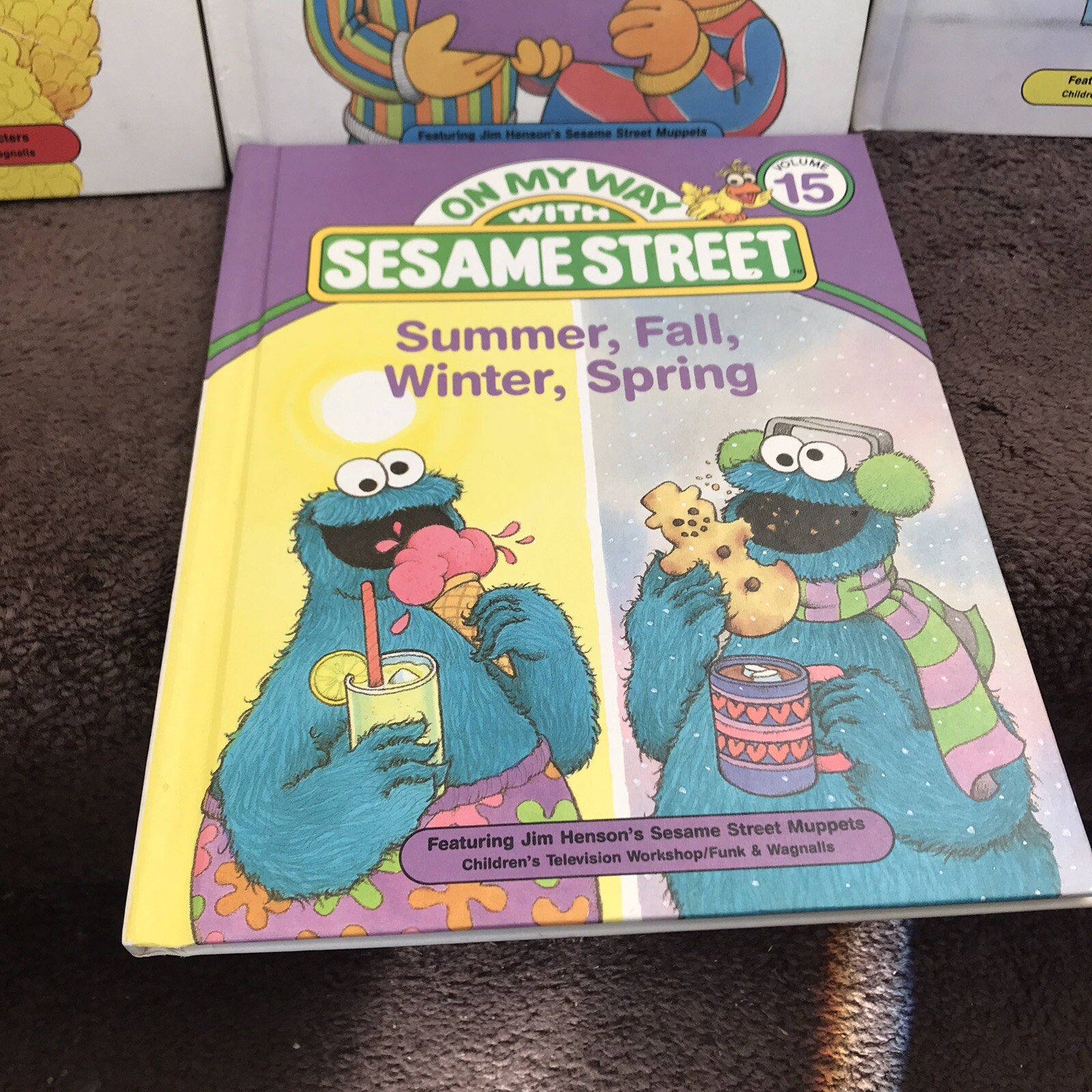 1989 On My Way With Sesame Street Books Hardcover lot of 4 Vintage Big Bird