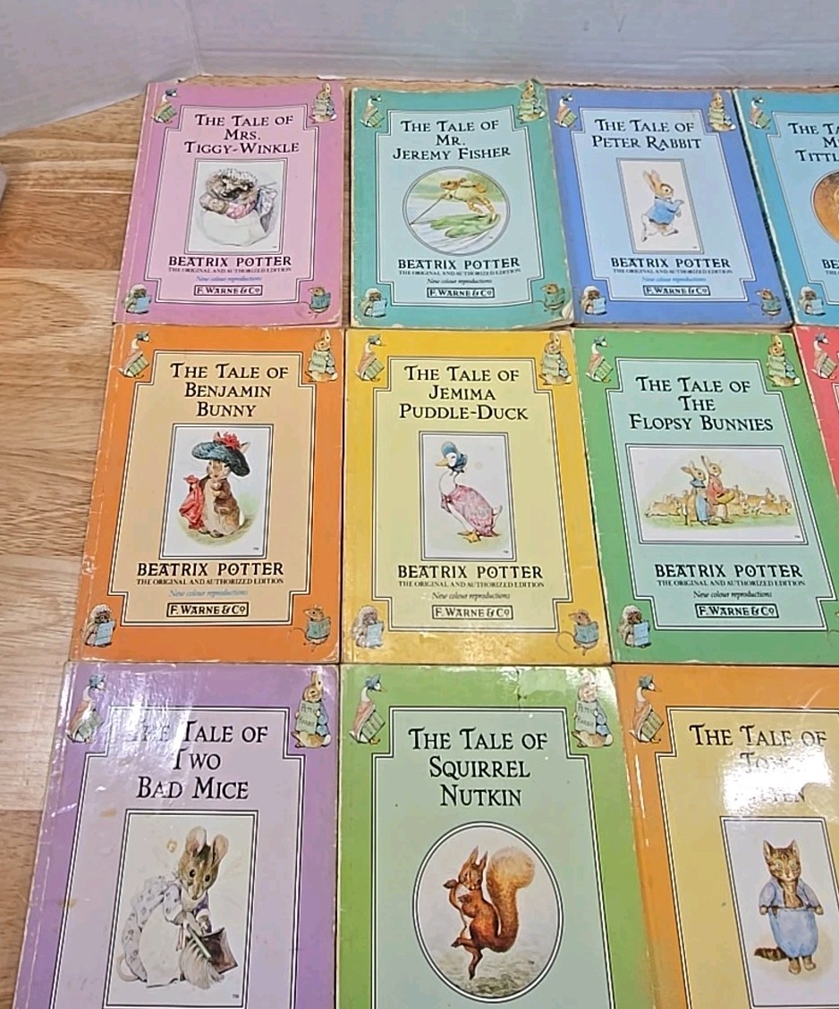 Lot of 12 Vintage Beatrix Potter Books F. Warne & Co Soft Cover Peter Rabbit