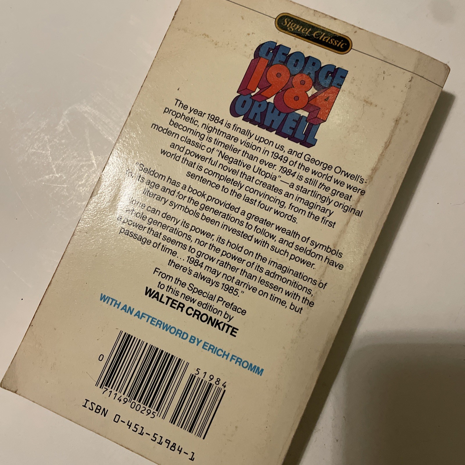 Nineteen Eighty-Four by George Orwell 1984 Special Edition Paperback