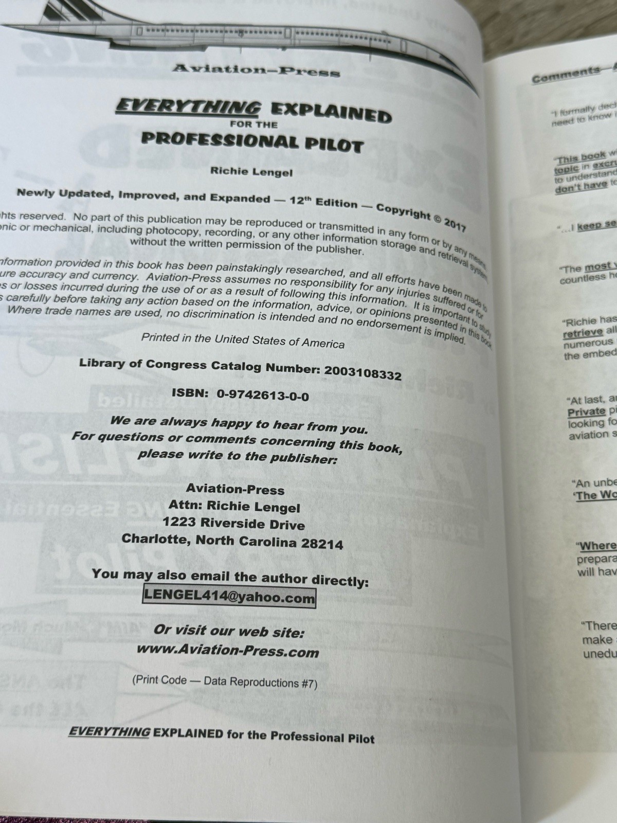 ✈️ Everything Explained for the Professional Pilot 12th Edition Richie Lengel