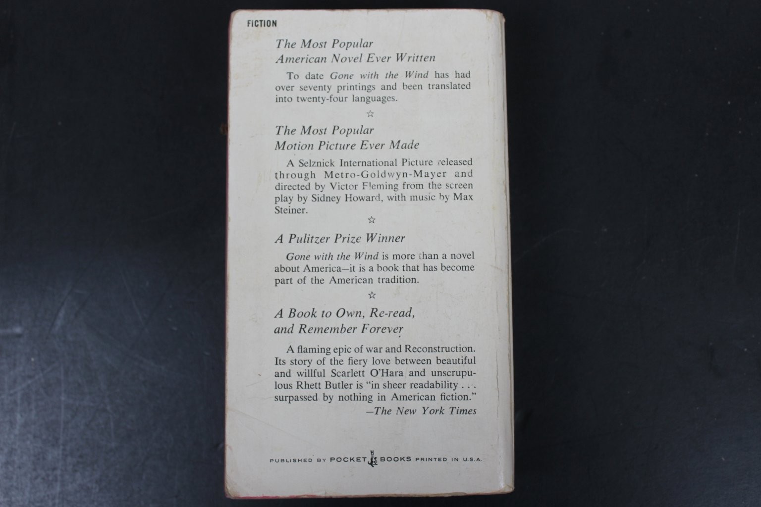 Gone With the Wind Margaret Mitchell 1970 Pocket Books Pulitzer Prize Fiction PB