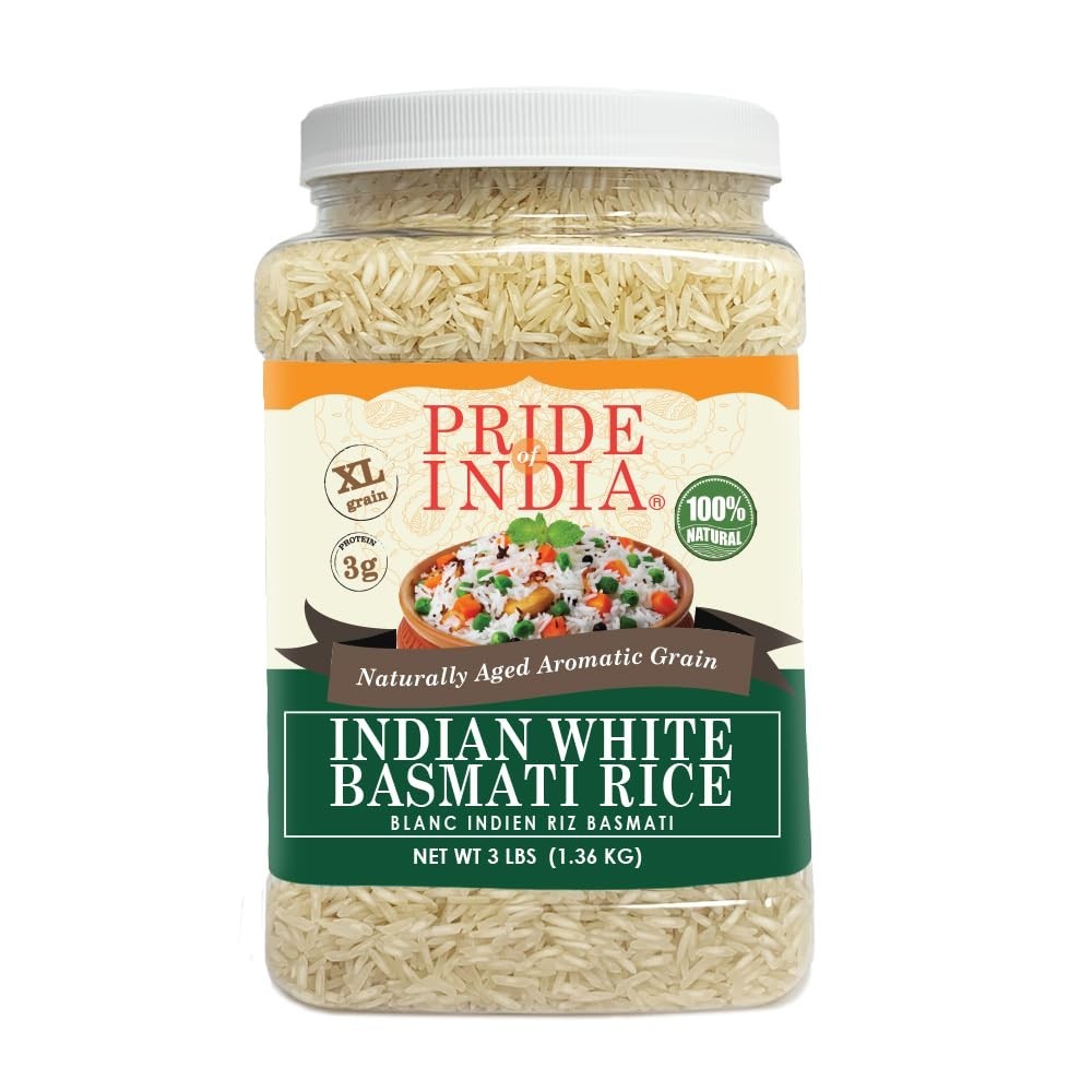 Extra Long Grain Basmati Rice 3 lb | Naturally Aged, Non-Sticky, Aromatic | Idea