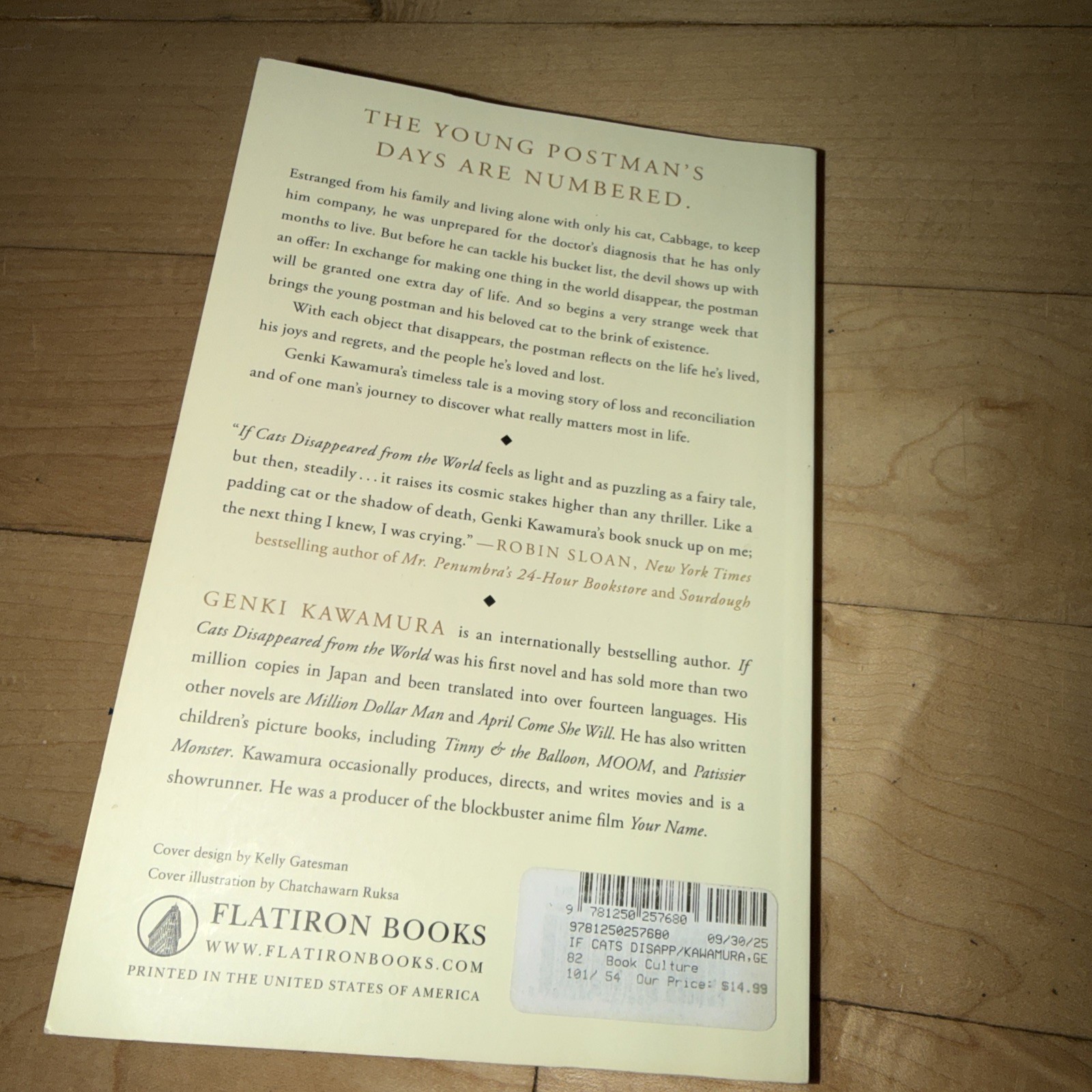 Genki Kawamura If Cats Disappeared from the World Flatiron Paperback Fiction