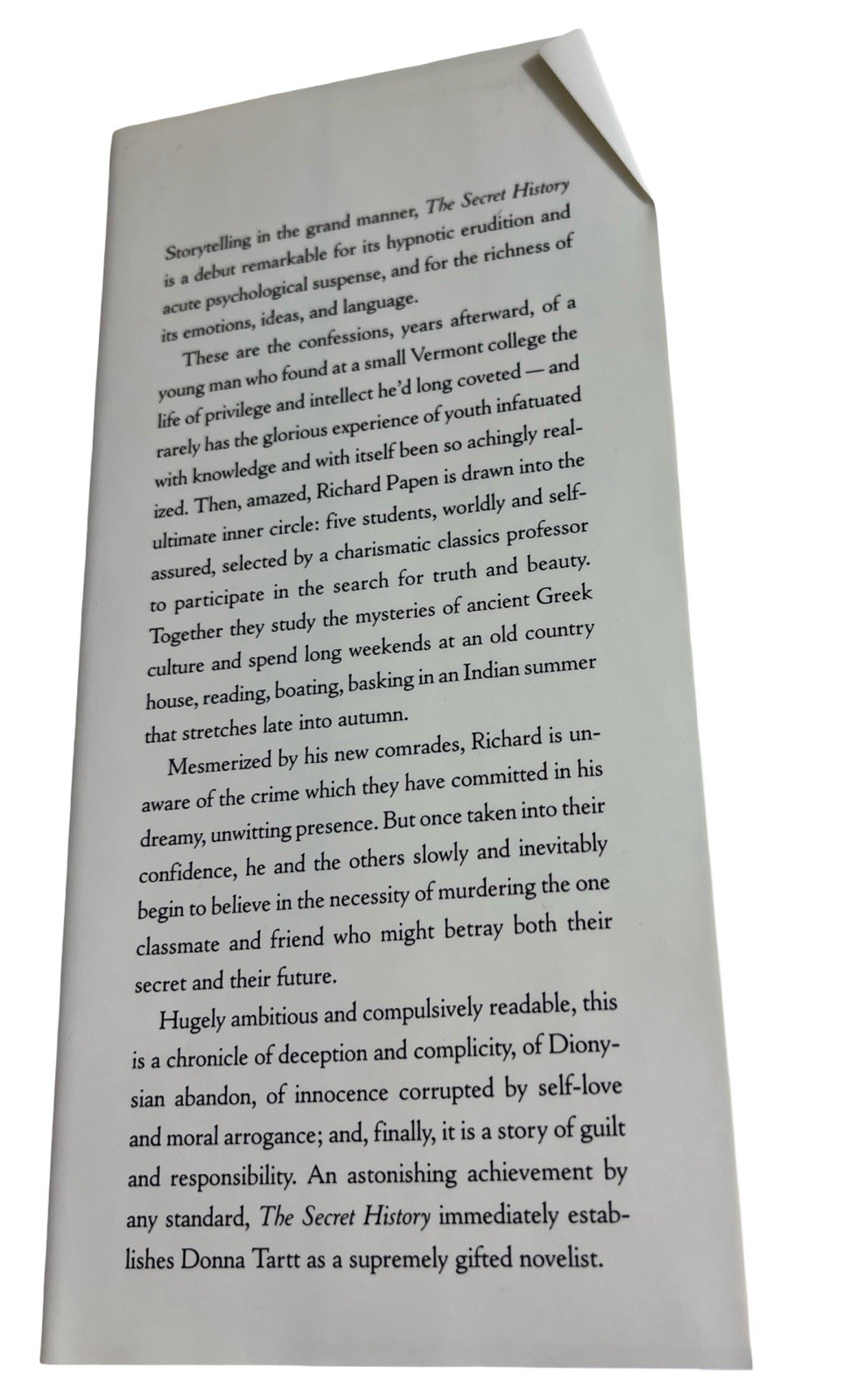 Secret History : A Novel by Donna Tartt (1992, Hardcover)