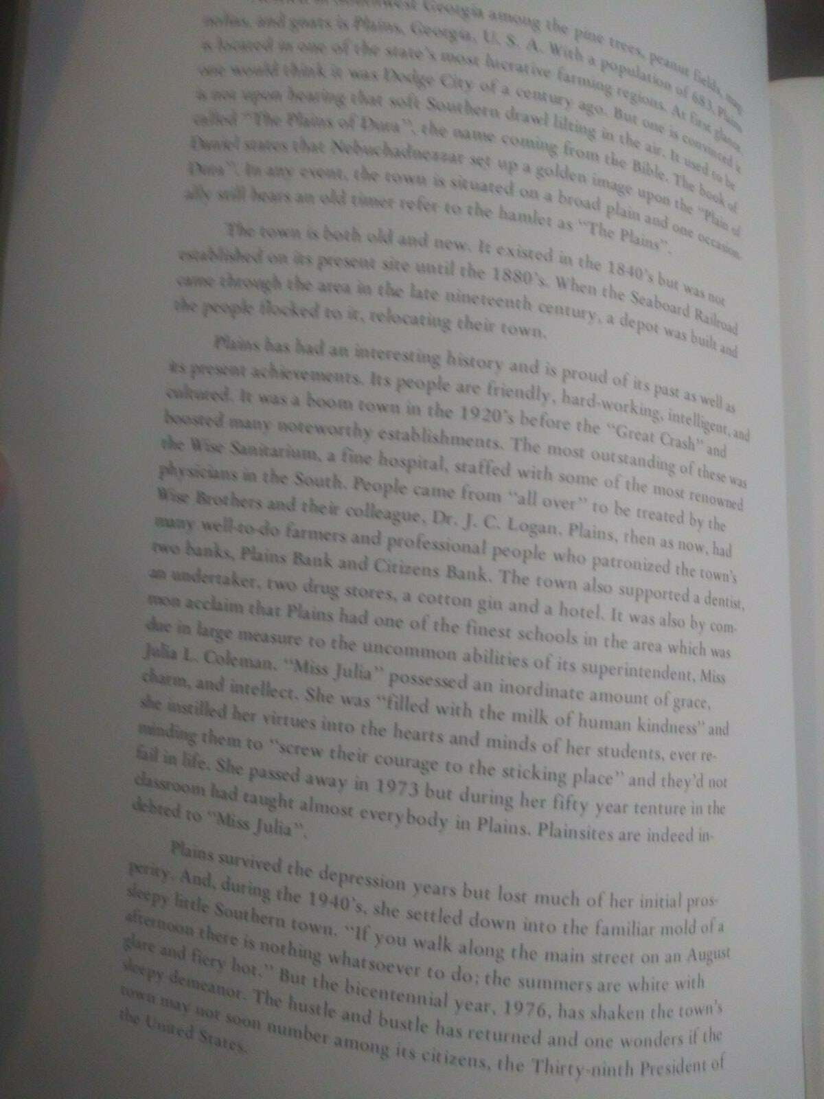 1976 Plains, Georgia history, Sumter County, 76 pages – Jimmy Carter