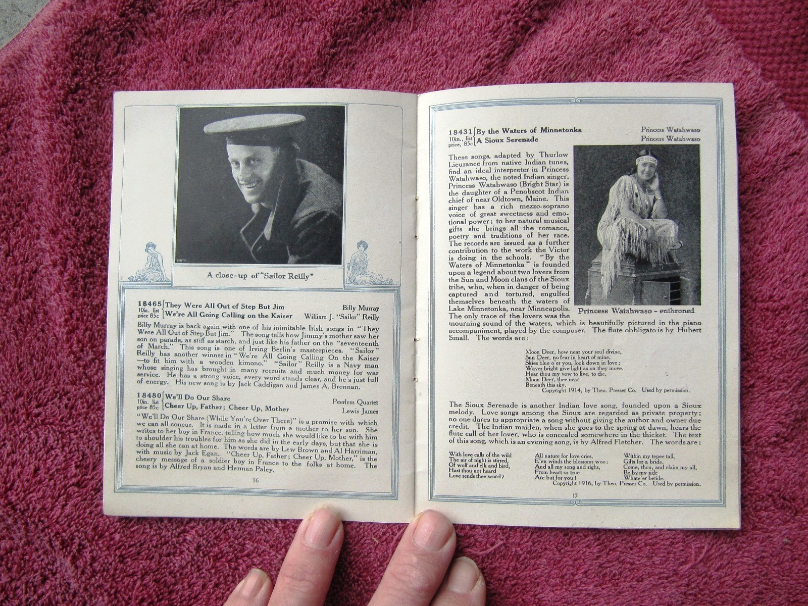 New VICTOR RECORDS Aug 1918 VICTOR HERBERT Amercian Fantasie Victrola CATALOG