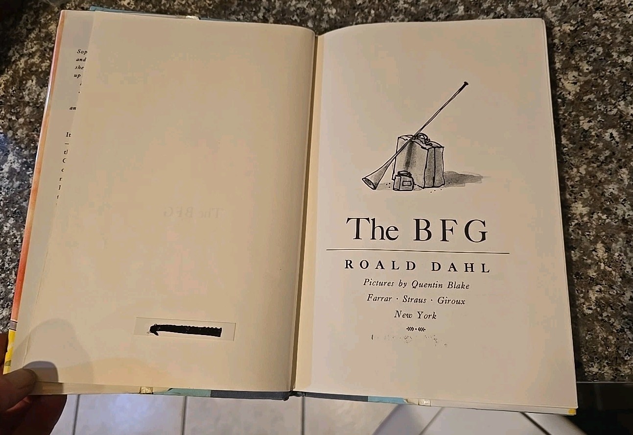The BFG by Roald Dahl (Hardcover) First American Edition 1982