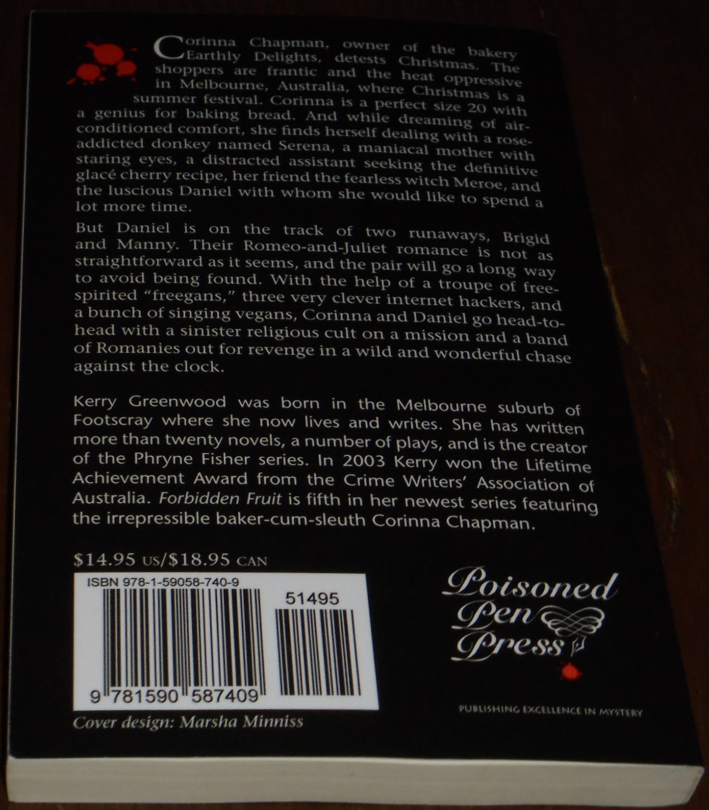 FORBIDDEN FRUIT BOOK BY KERRY GREENWOOD 2010 14CM X 22CM