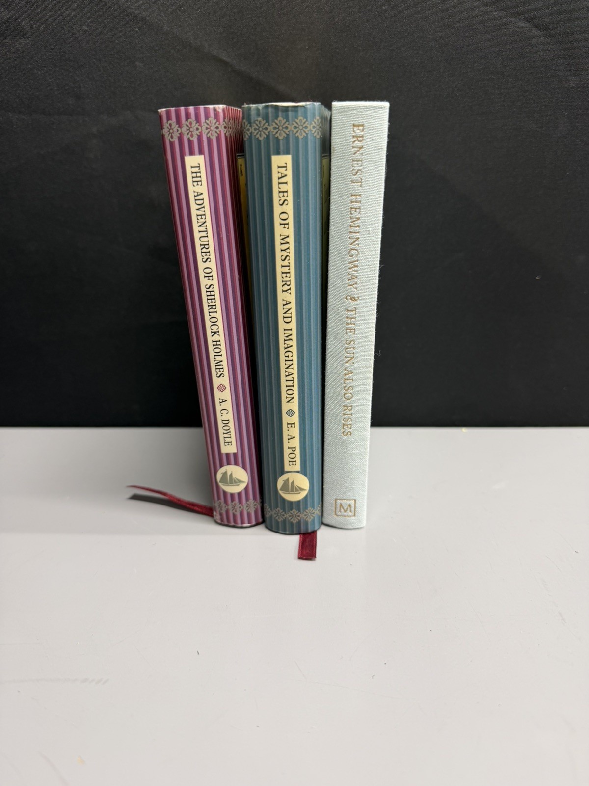 Mini Hardcover Literary Book Lot Sherlock Holmes Poe Hemingway Collector VTG