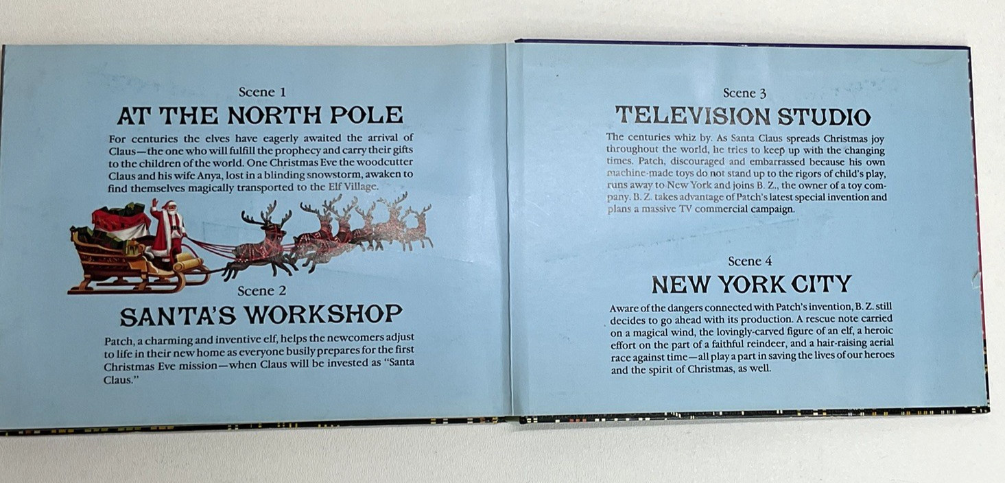 Pop Up Panorama SANTA CLAUS THE MOVIE By Dan Kirk Hardcover Book 3D Scenes 1985