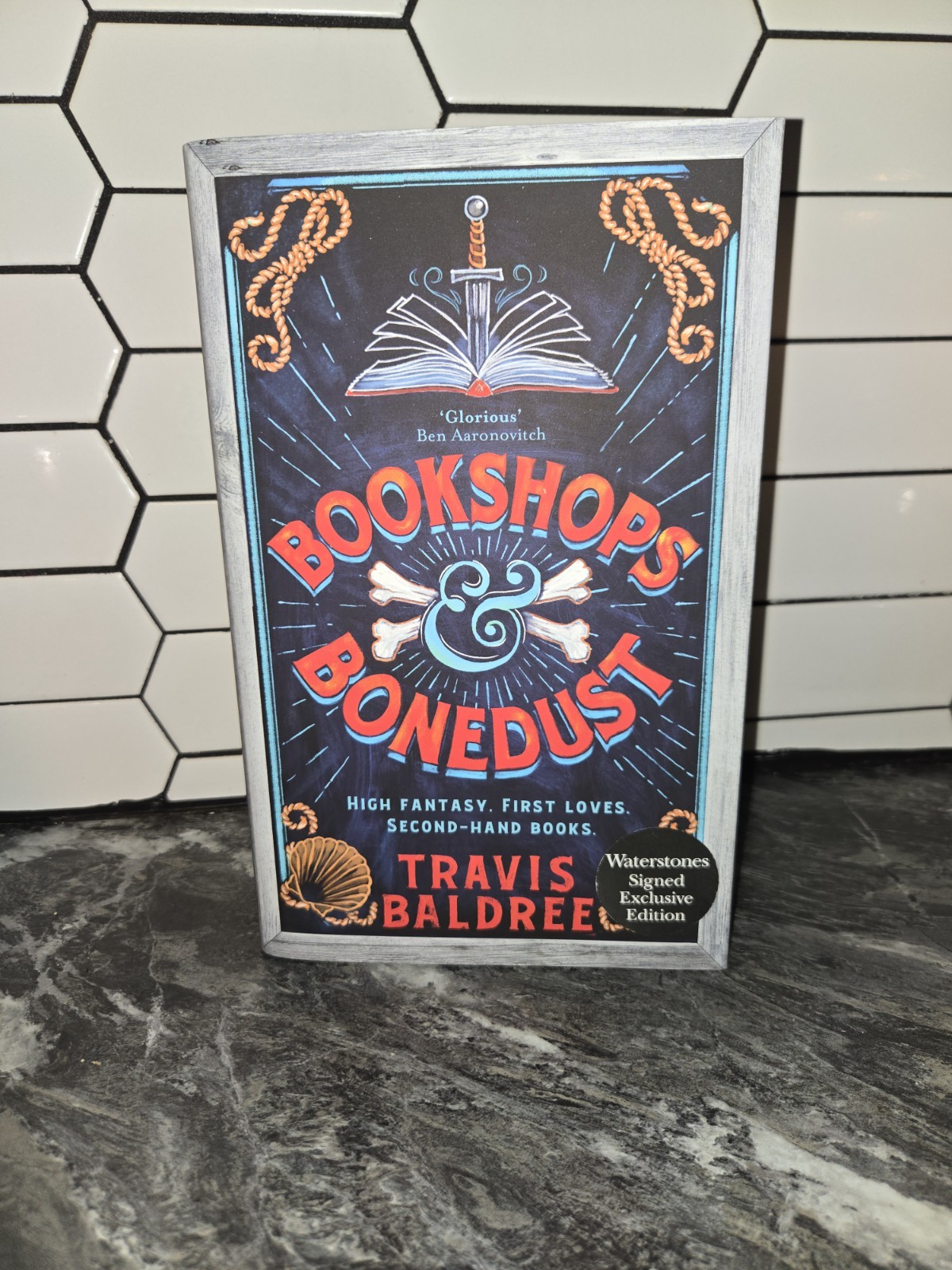 Waterstones Exclusive Bookshops & Bonedust Travis Baldree Signed Stenciled Edges