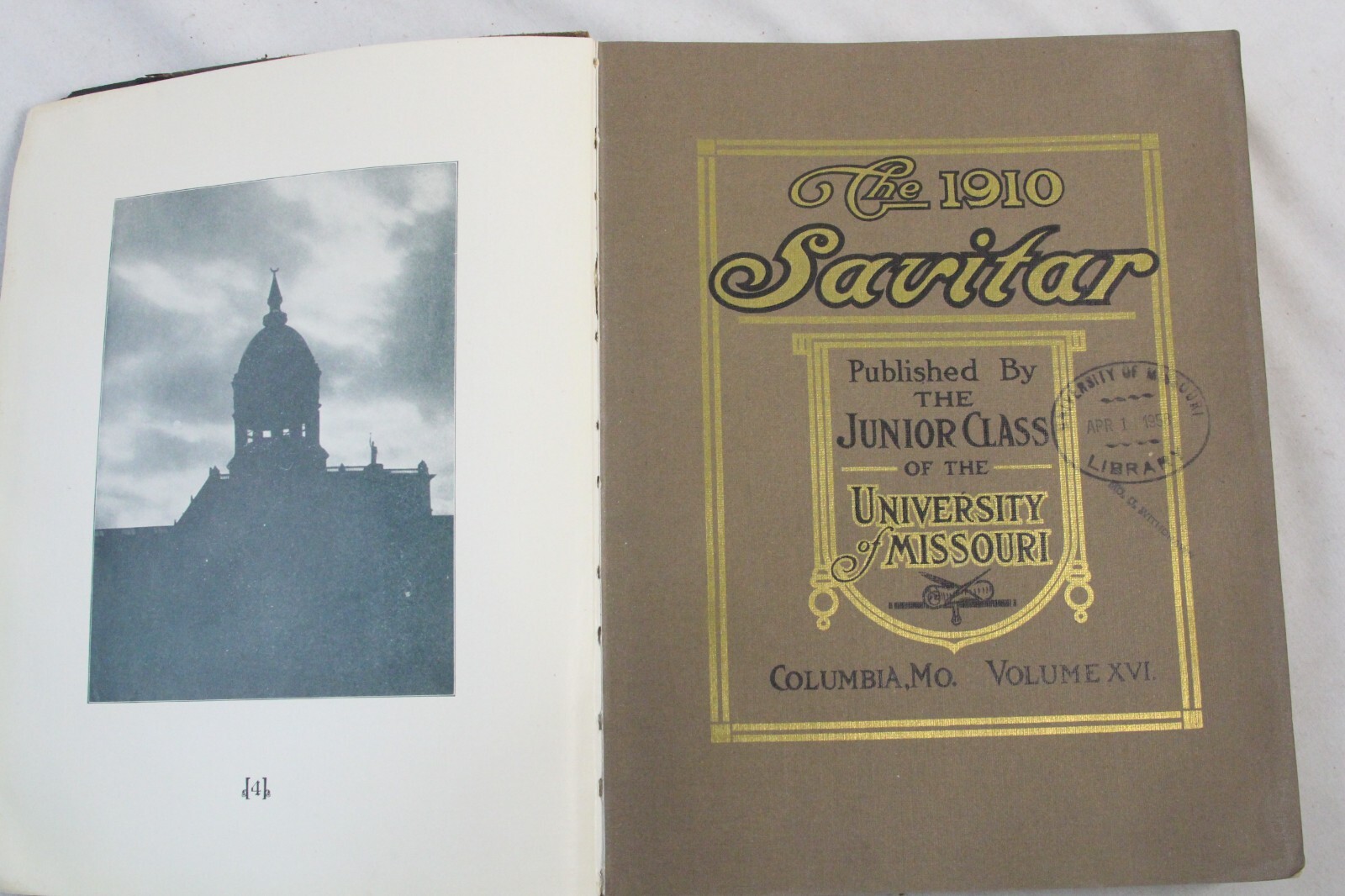 University Of Missouri 1910 Savitar Yearbook Columbia MO Vol 16 366 pages