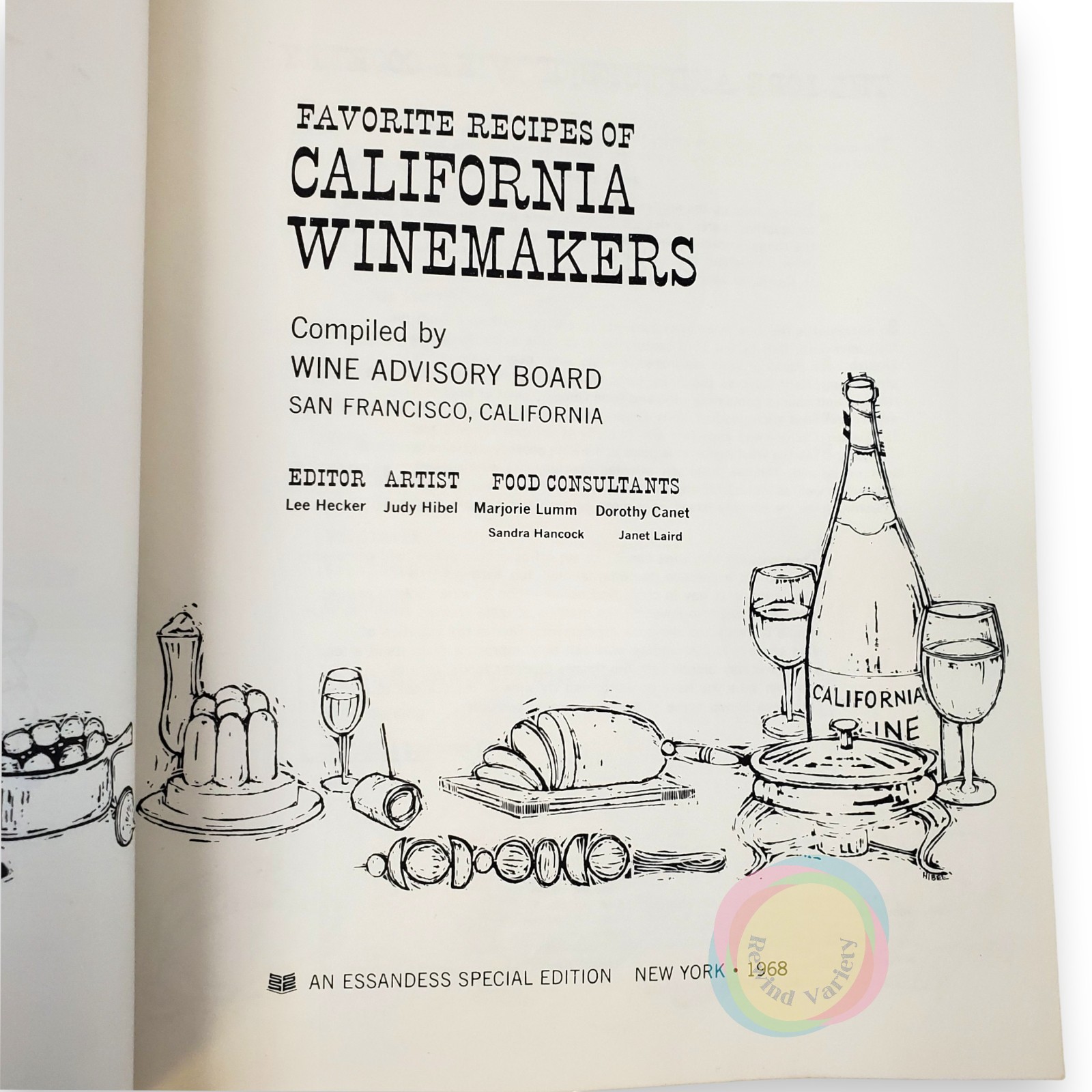 VTG 1968 Favorite Recipes of California Winemakers Cookbook Wine Pairings 60s