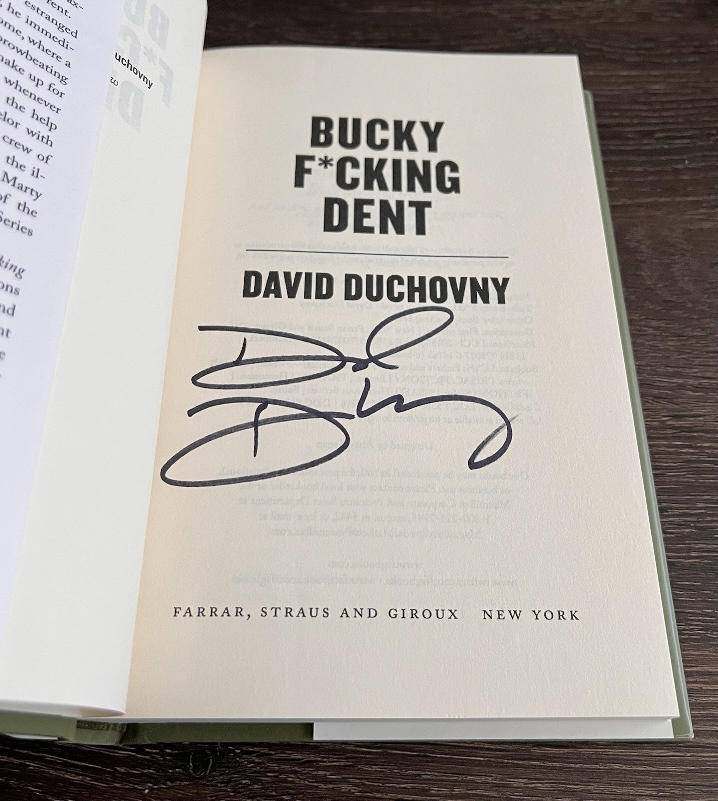 SIGNED David Duchovny Bucky F*cking Dent 2016 1st/1st As-New ~Red Sox