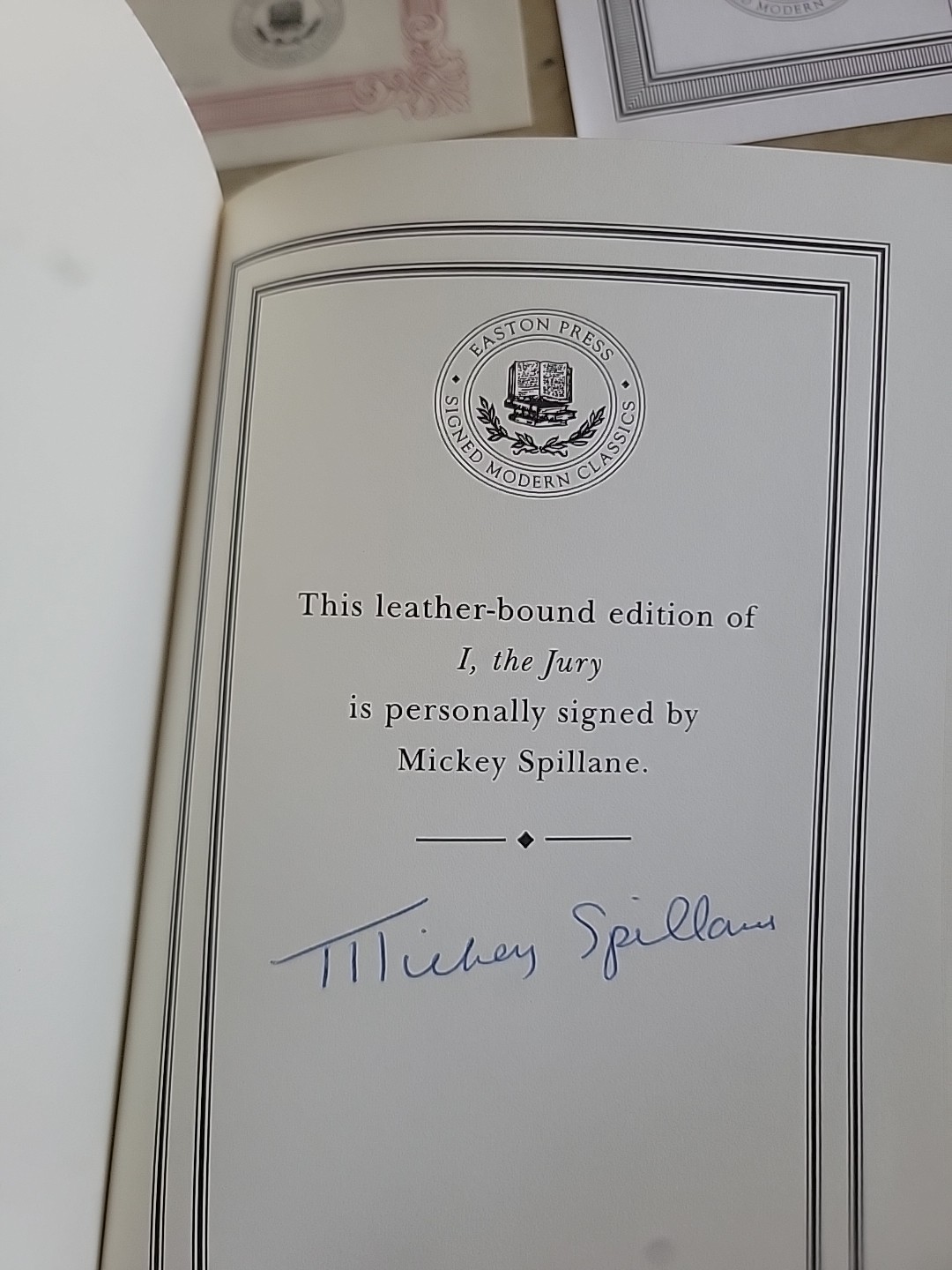 EASTON PRESS I, The Jury Mickey Spillane Signed Leather Collectors Edit.