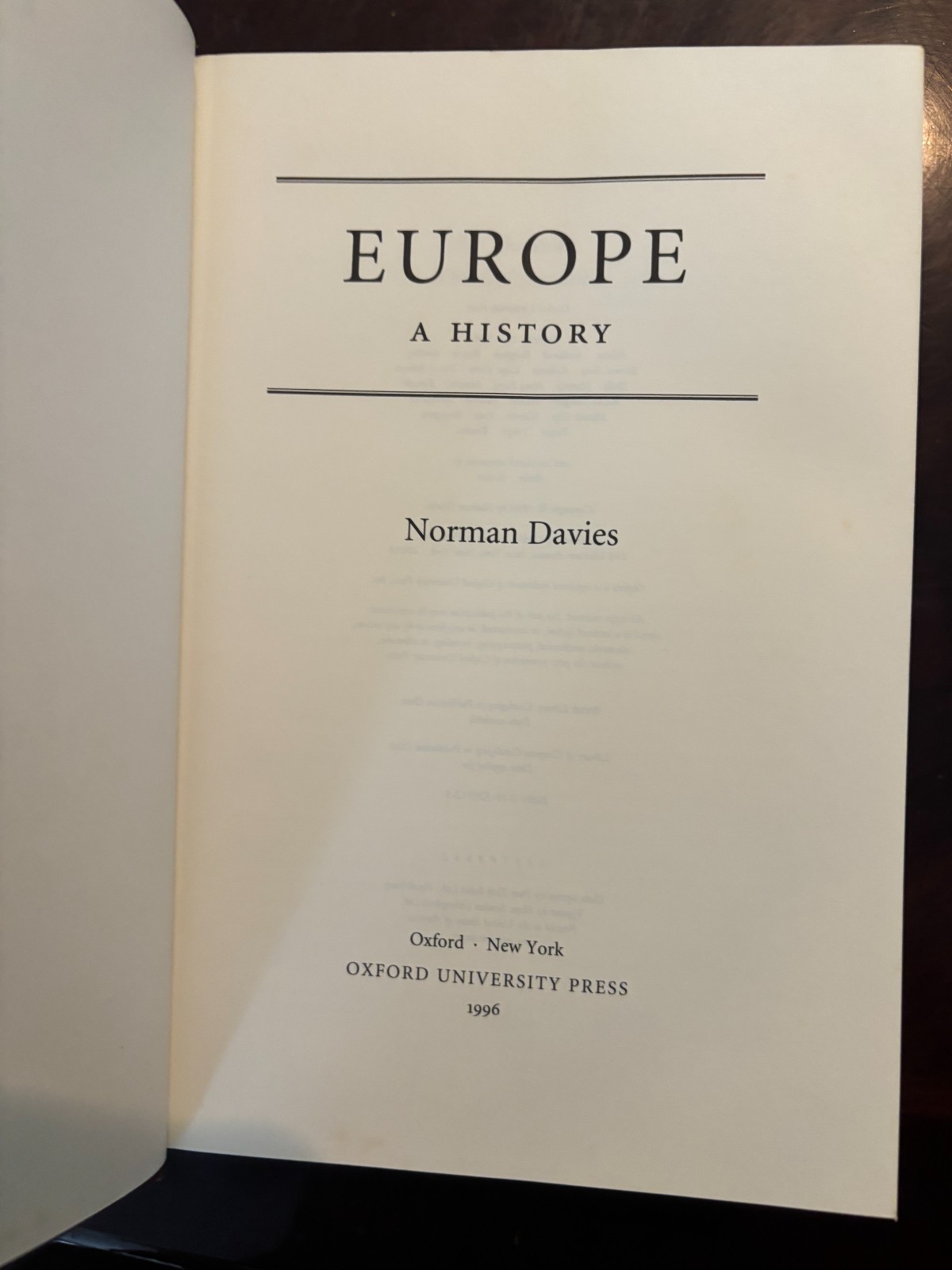 Europe : A History by Norman Davies (1996, Hardcover)