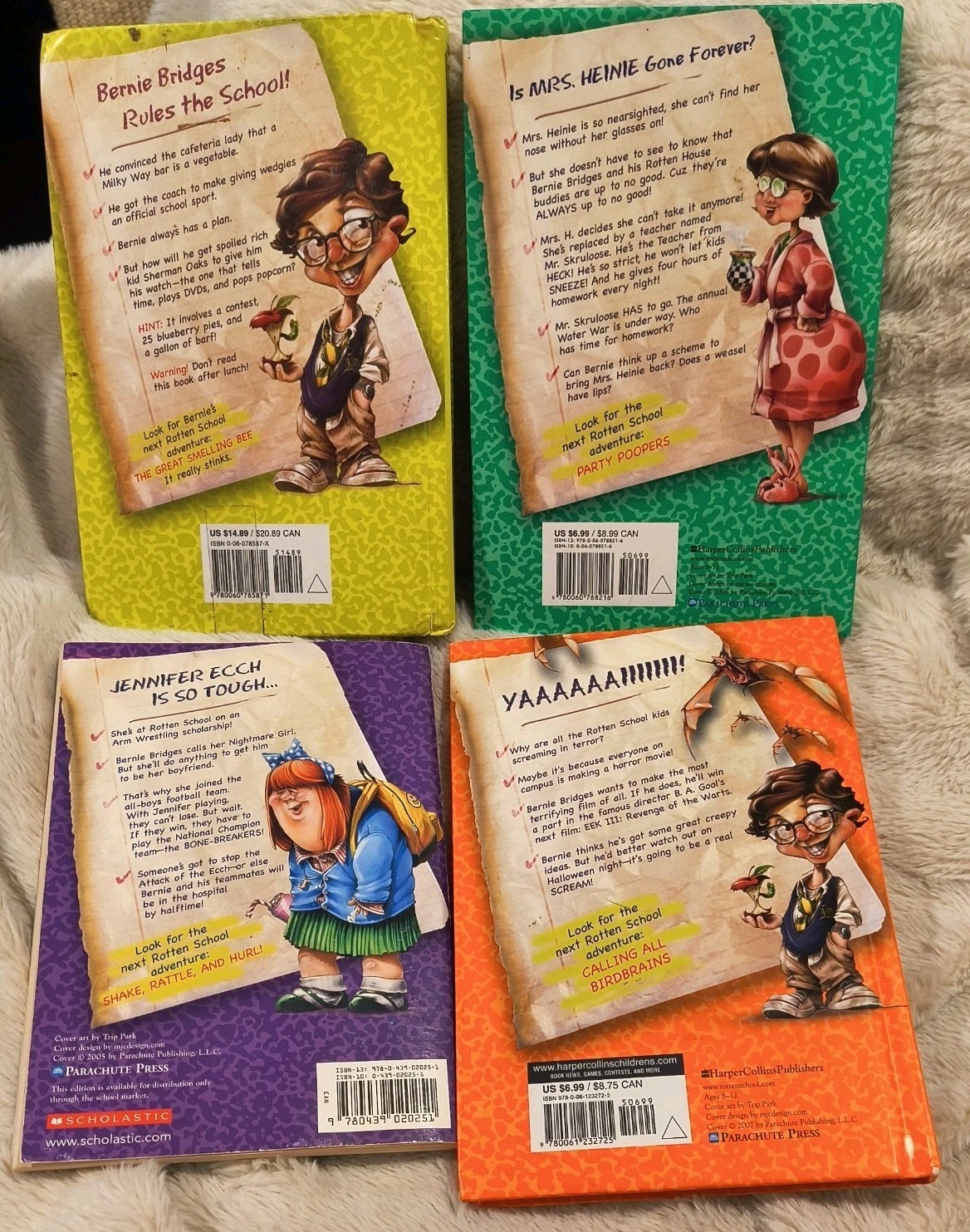Lot of 4 Rotten School Books |1, 8, 14 Hardcovers| & Paper/1st Edition/1st Print