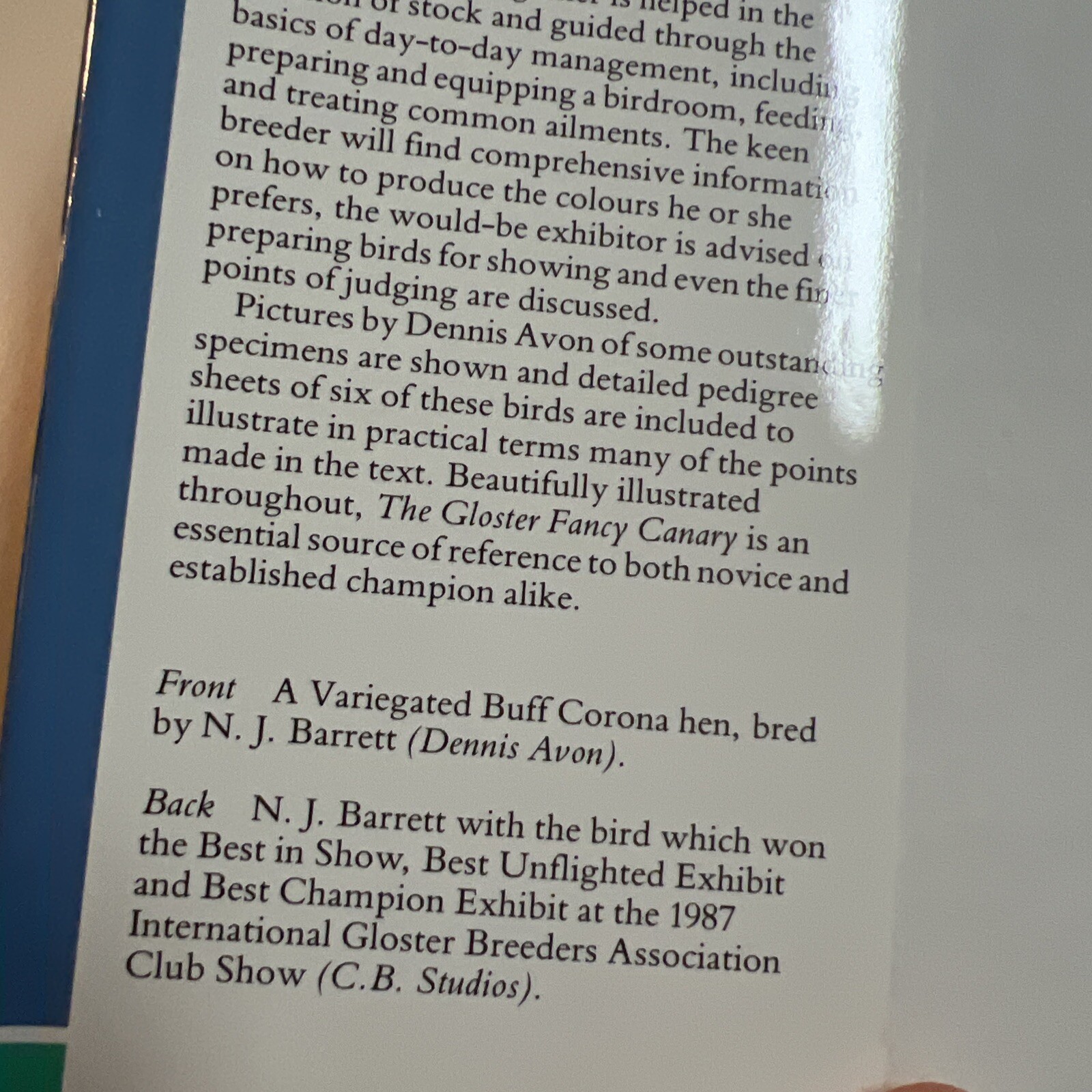 The Gloster Fancy Canary – Guide To Keeping, Breeding N.J. Barrett + C.Blackwell