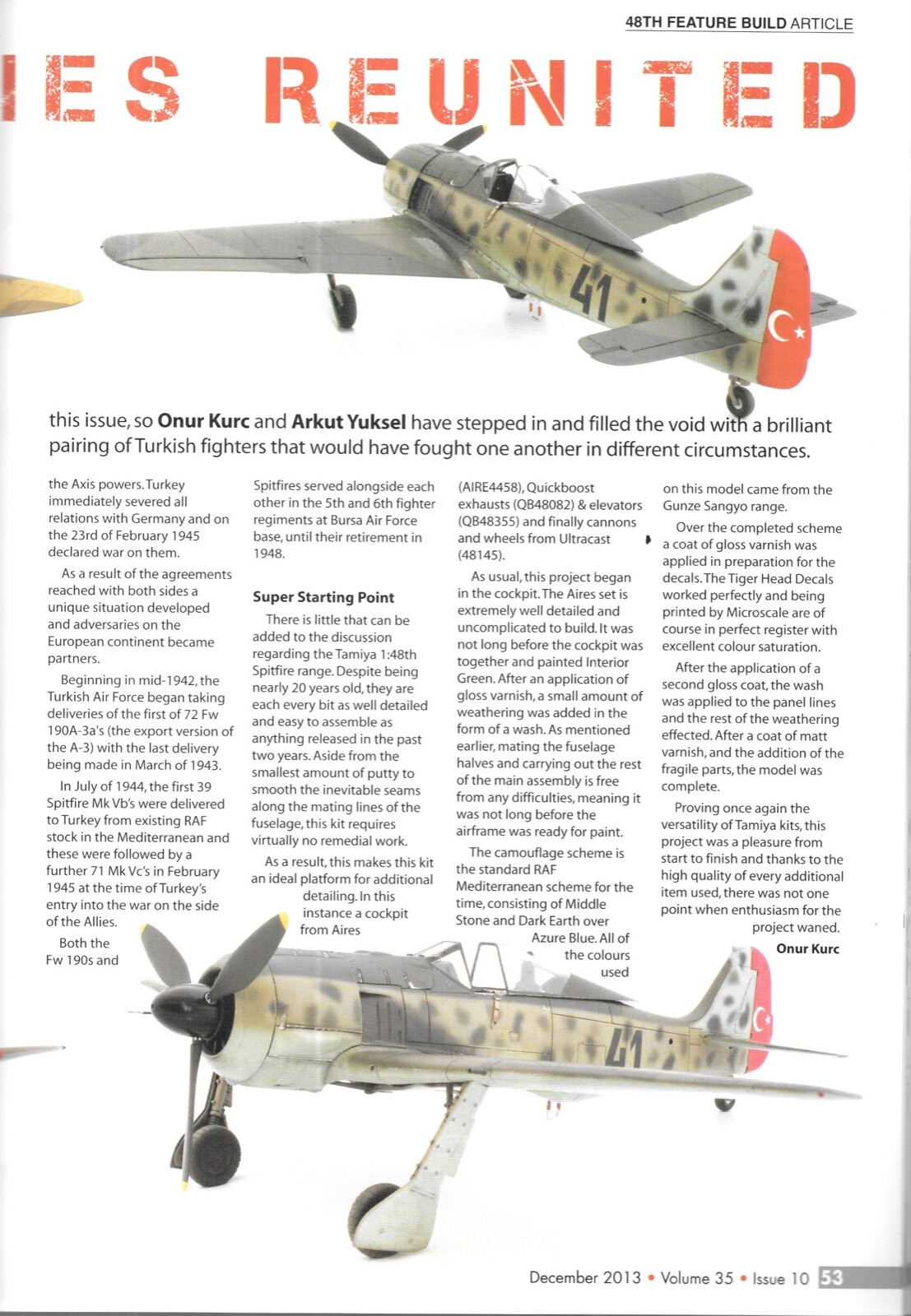 Scale Aircraft Modelling De 2013 Revell Seafire Spitfire Israeli Service Panther