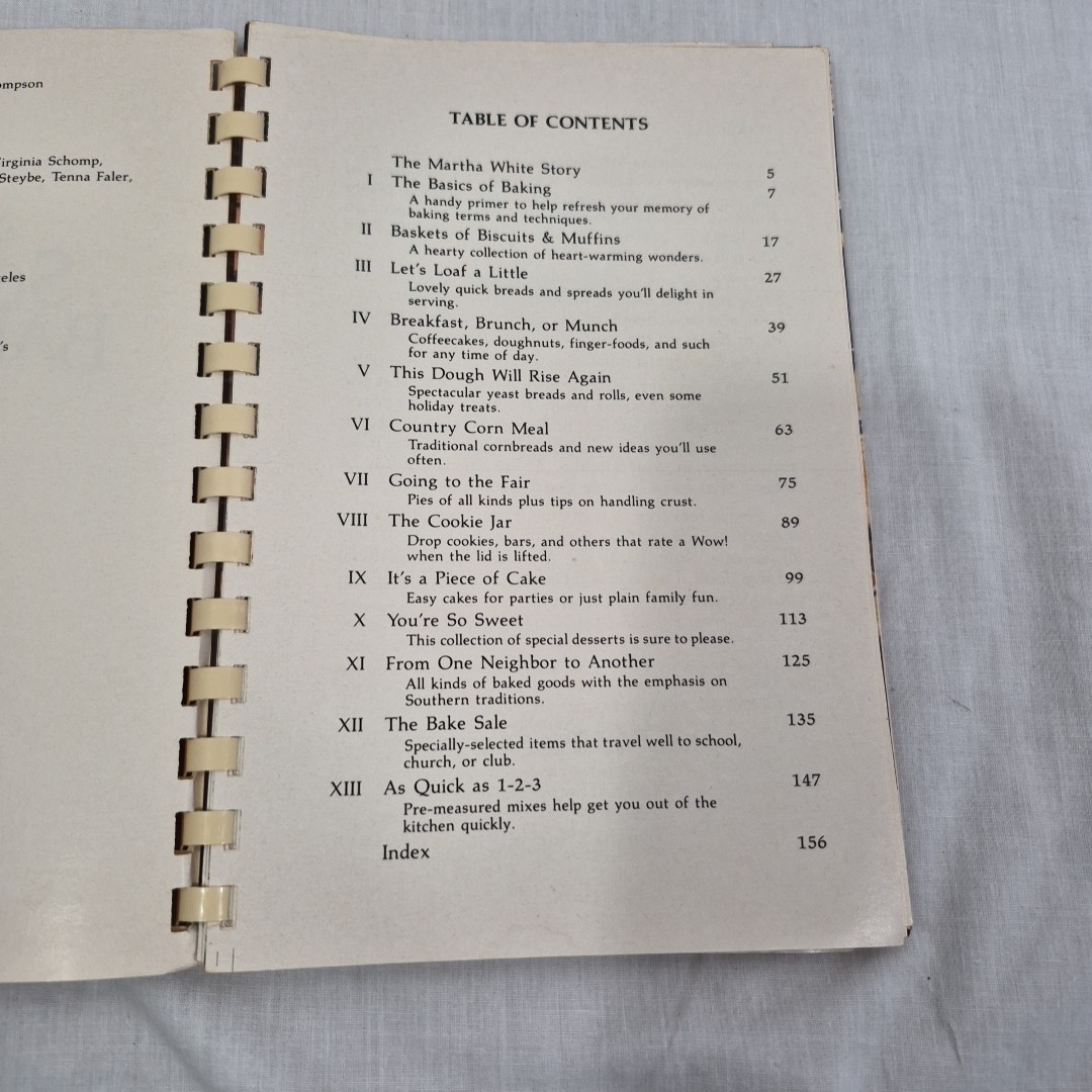 Martha White Southern Baking Book, Spiral Bound , Vintage 1983, 6″ X 8.5″