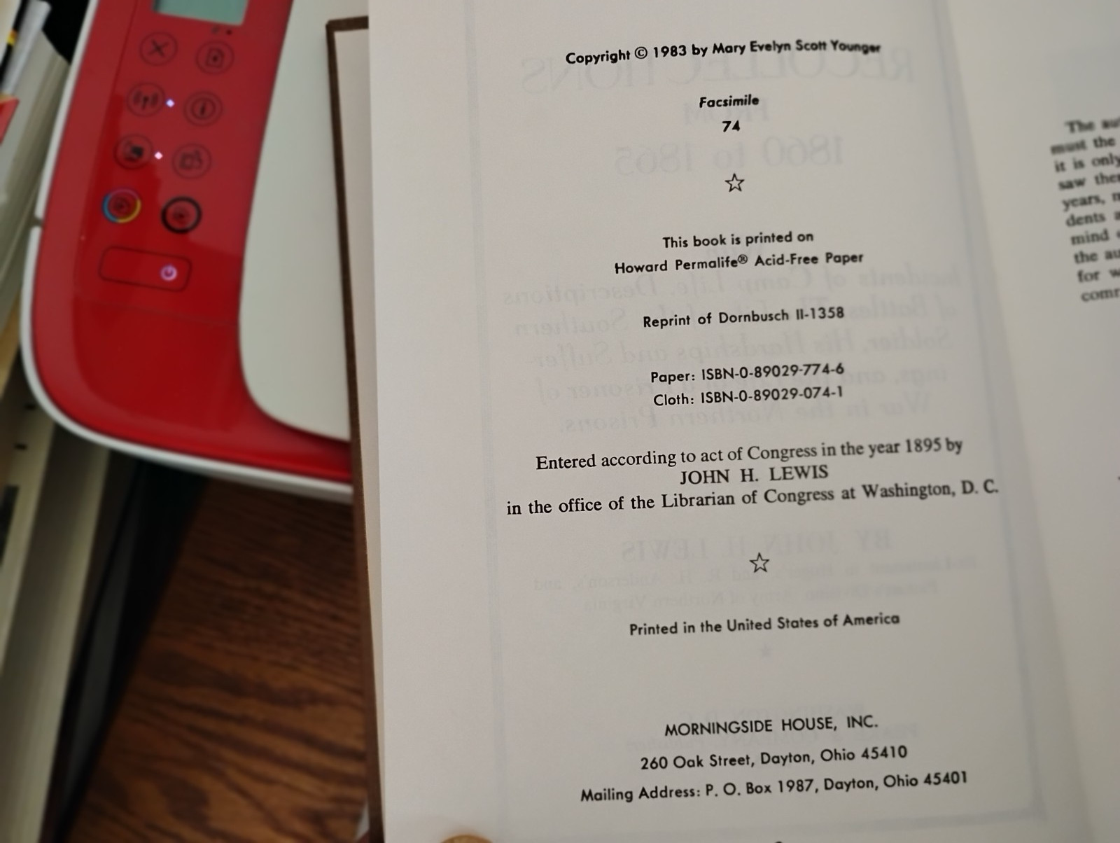 RECOLLECTIONS FROM 1860-1865 BY JOHN H. LEWIS(1973)