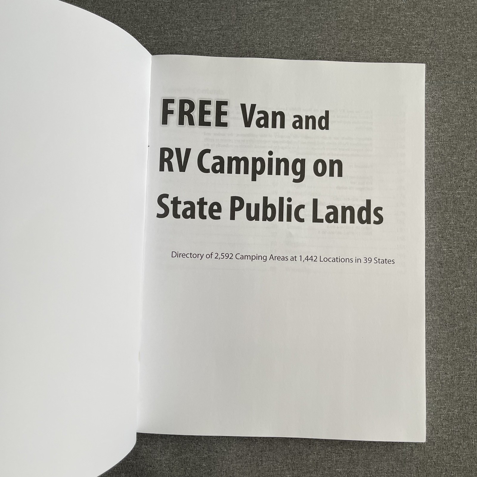 Free Van and RV Camping on State Public Lands: Directory of 2,592 Camping Areas