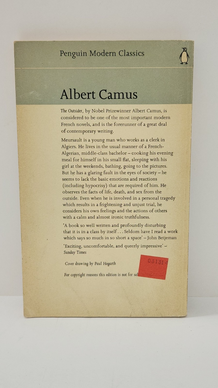 Albert Camus – The Outsider 1964 Penguin Modern Classics PB Book