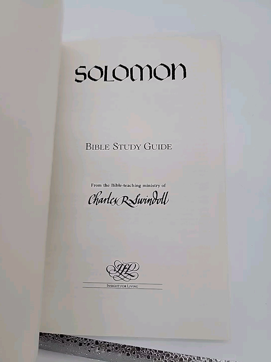 Solomon Bible Study Guide By Charles R. Swindoll NOS 1986 Religion Scriptures