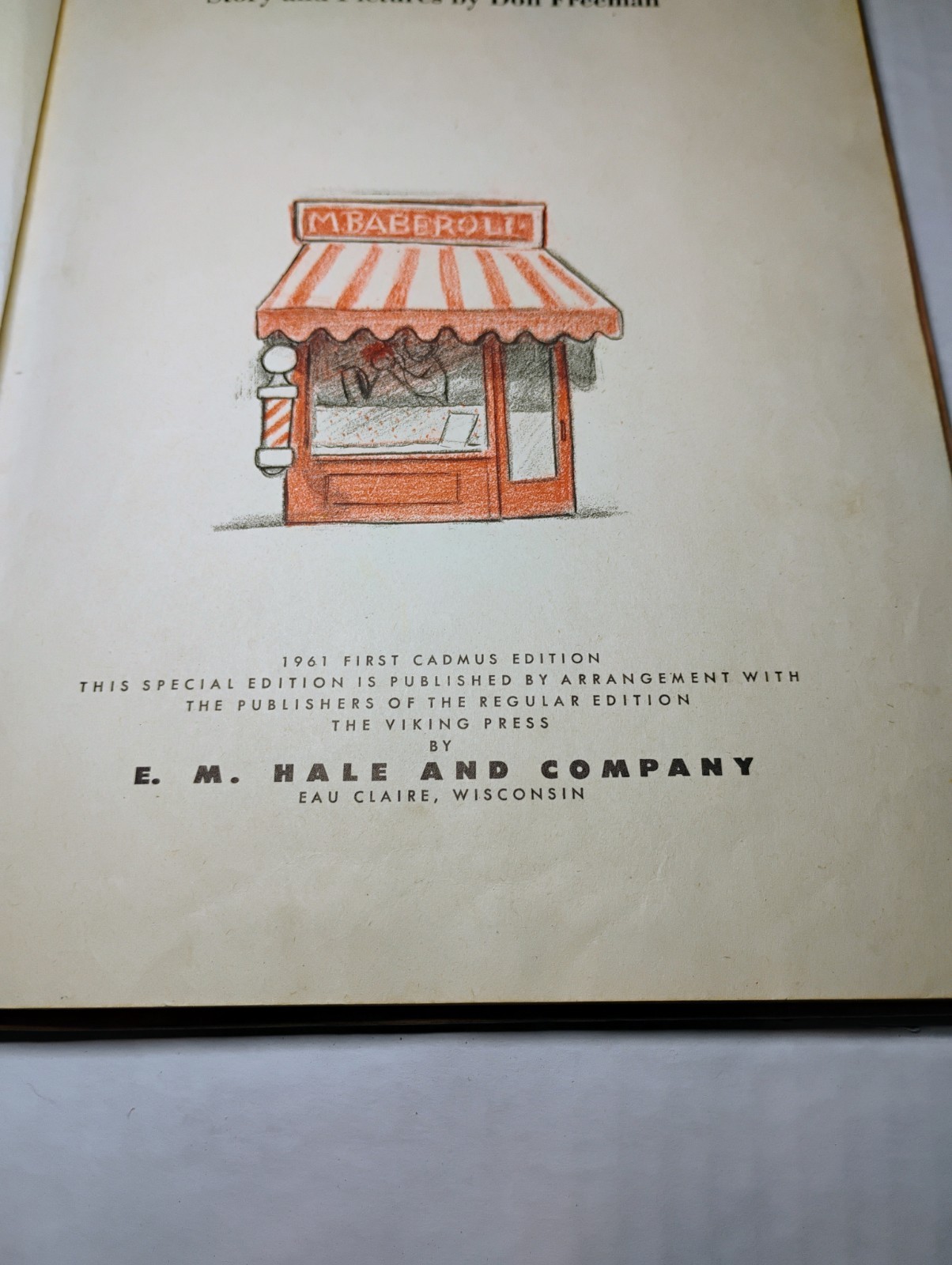 Vintage Mop Top by Don Freeman 1955 Children’s Picture Book Cadmus Ed
