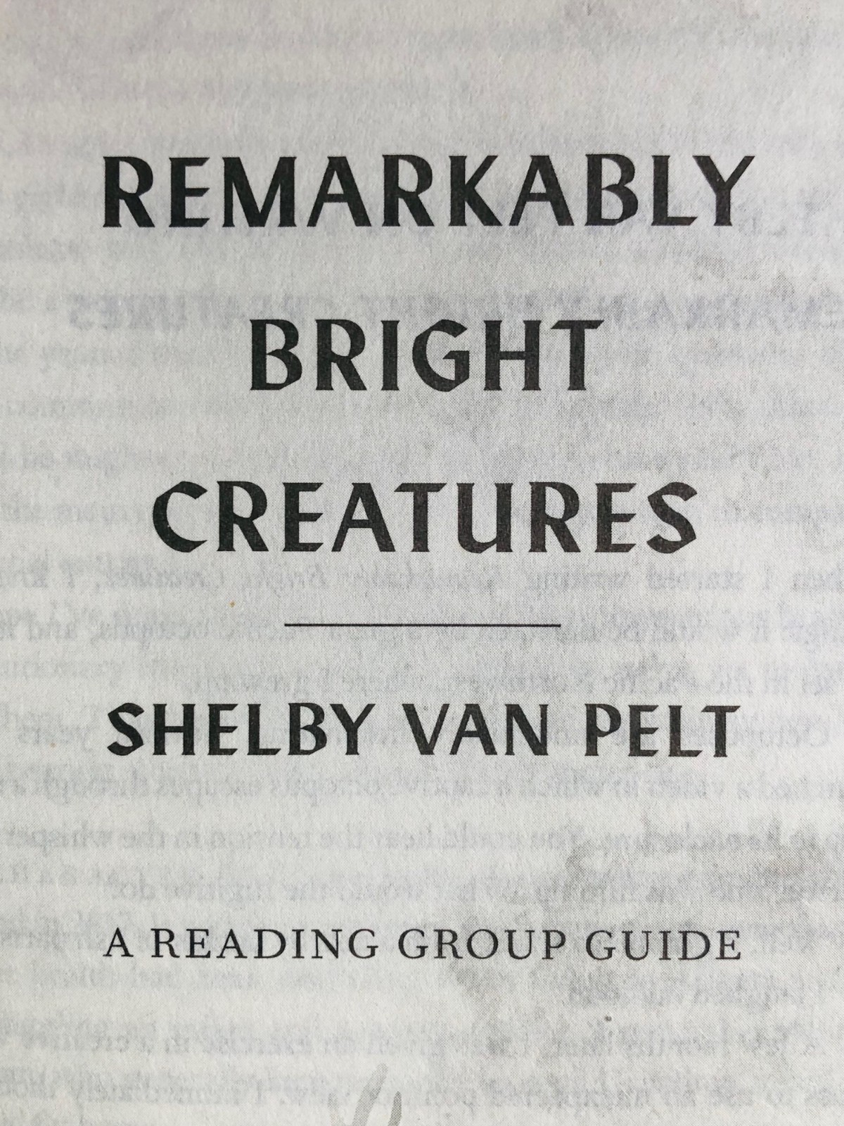 SIGNED Remarkably Bright Creatures by Shelby Van Pelt MOVIE TIE-IN EDITION