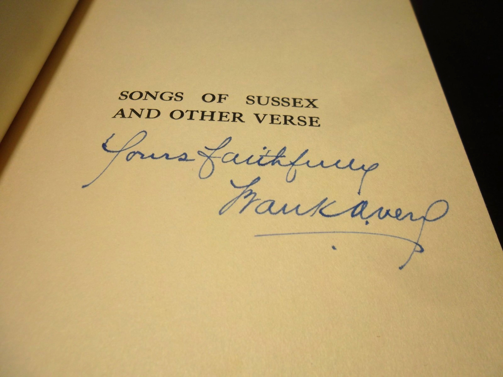 Songs of Sussex and Other Verse (1936) by Frank Avery *SIGNED*