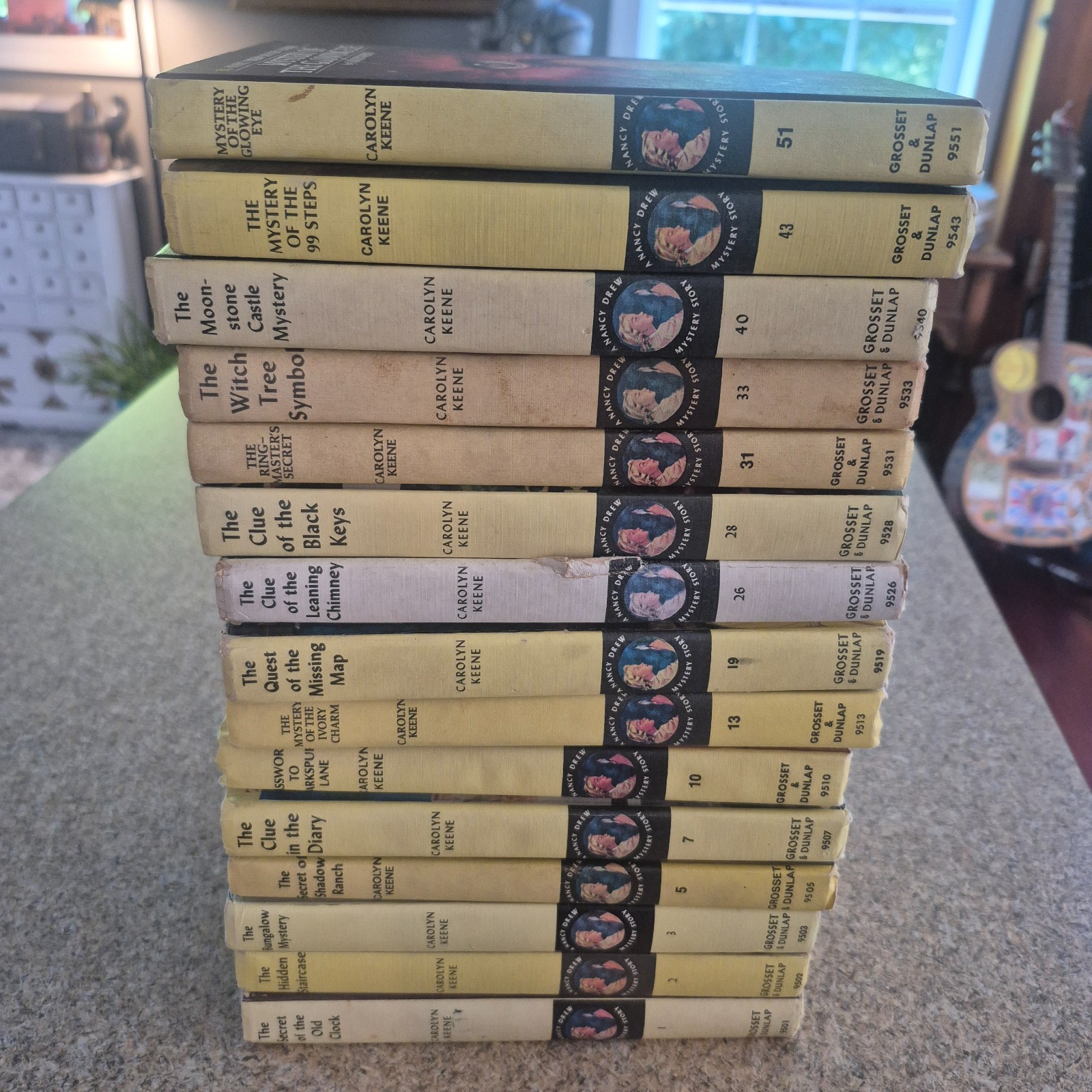 Carolyn Keene NANCY DREW Lot of 15 Vintage Yellow Matte Hardcovers – HC GC