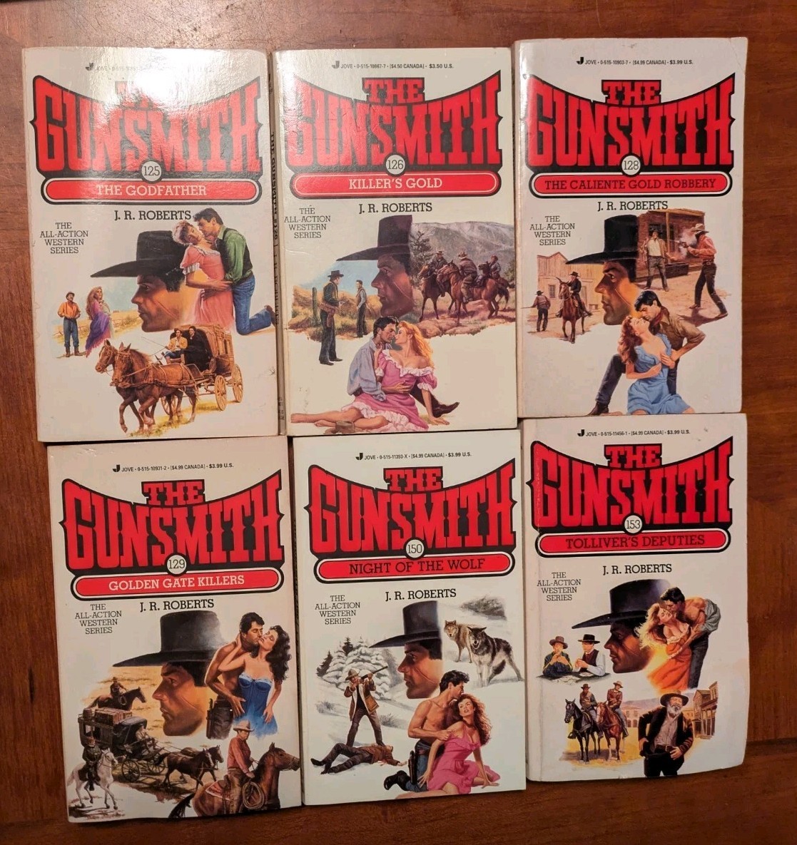 The Gunsmith Lot of 16 by J.R. Roberts (44, 120-126, 128-129, 150, 153-156, 159)