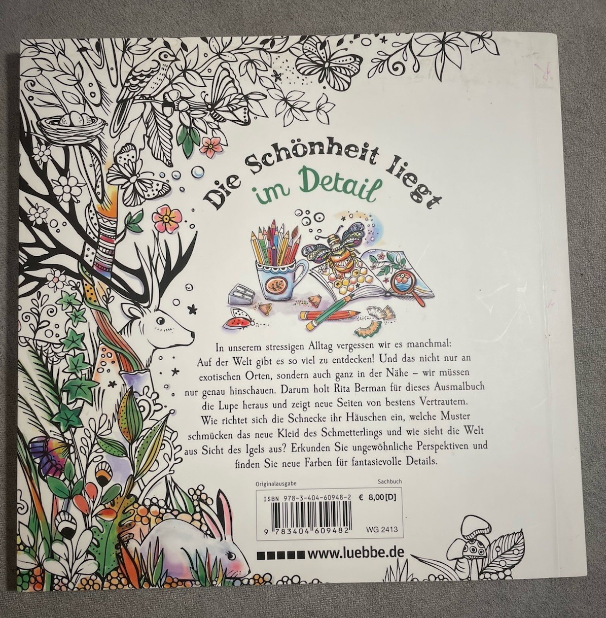 Die Welt unter der Lupe zu Lande RITA BERMAN German Import Nature Coloring Book