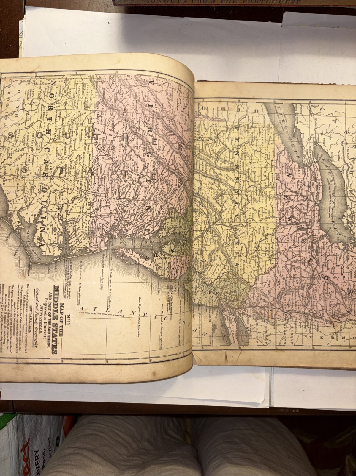1855 Mitchell’s School Atlas – Physical Geography – 4th Revised Ed – Vintage