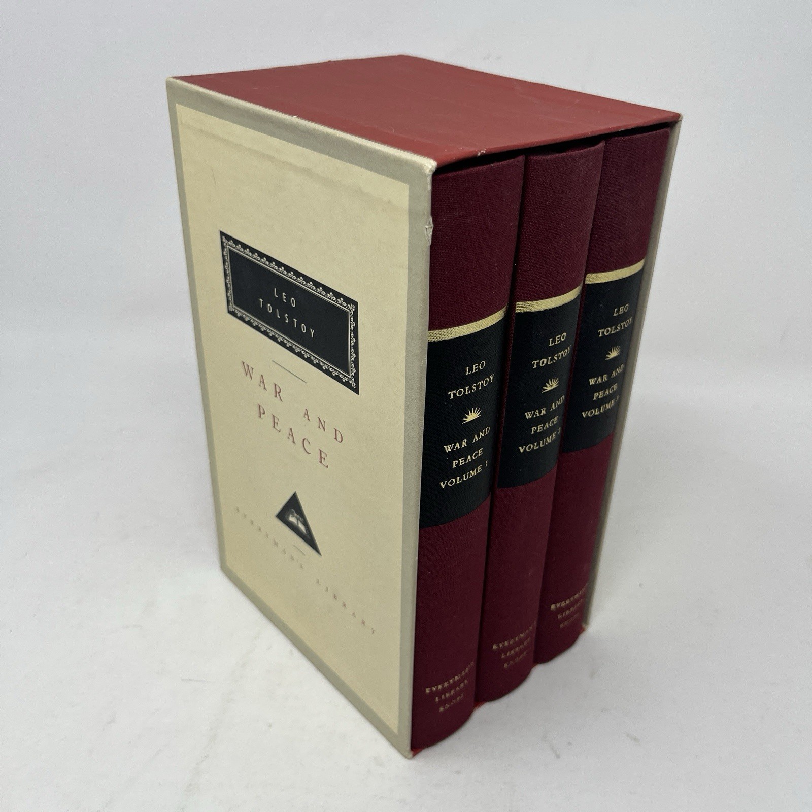 WAR AND PEACE 3 volume HC set w/ Slipcase Leo Tolstoy Everyman’s Library