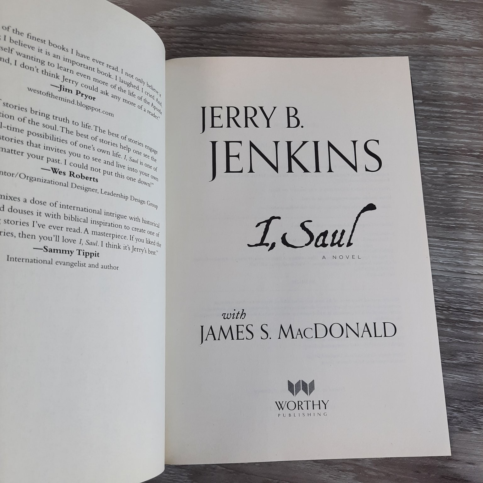 I, Saul Jerry B. Jenkins 2013 First Edition Thriller Worthy Publishing