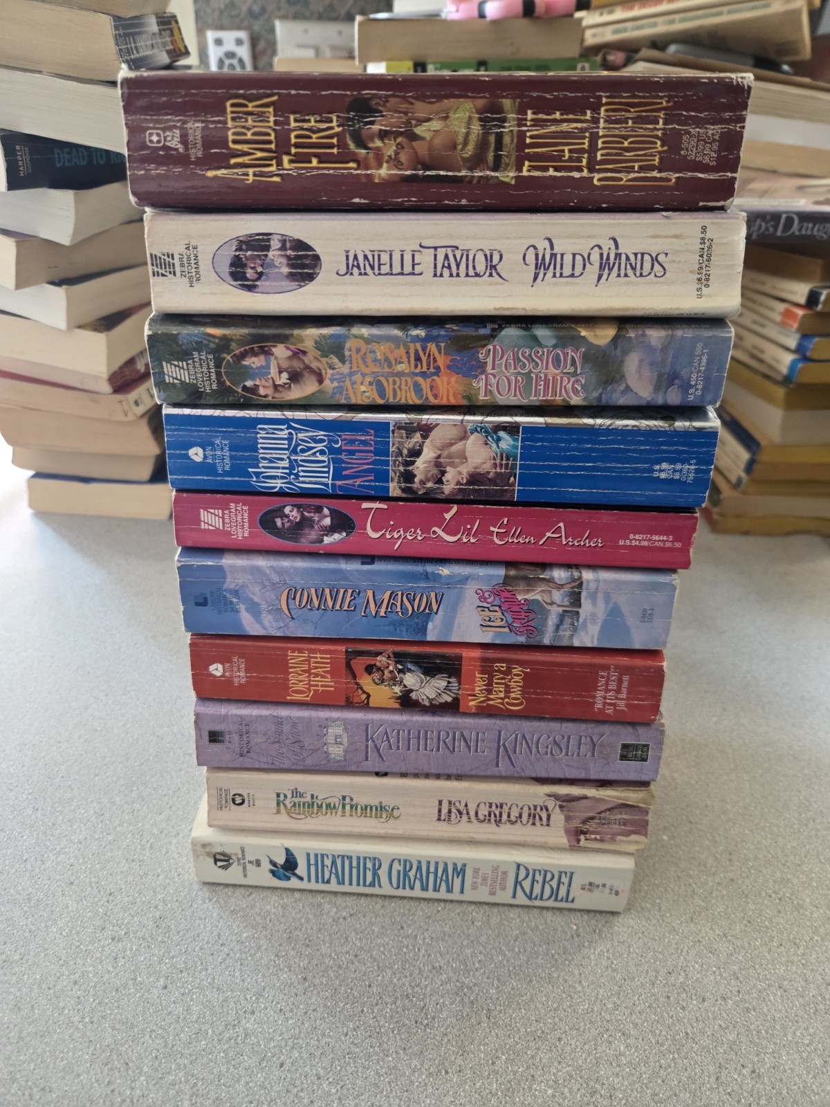 Clinch Cover/ Step Back Lot Of 10 Vintage Romance Books. Historical. Paperback.
