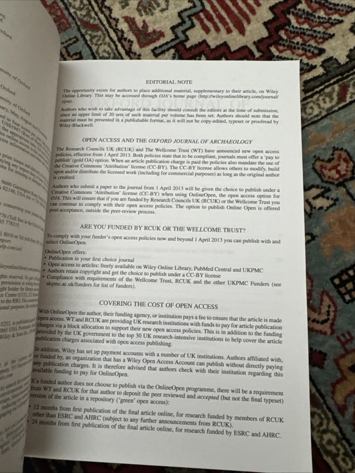 Oxford Journal of Archaeology Volume 35 No. 1 Pages: 5-121- February 2016