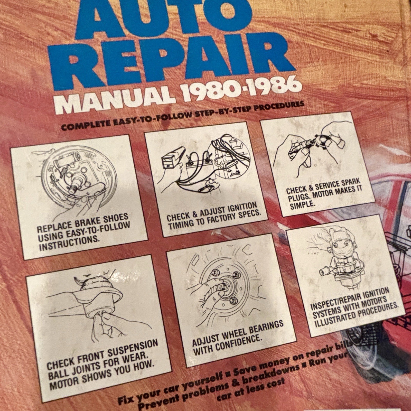 Motor Auto Repair Manual 1980-1986 49th Edition Vintage Car Repair Book