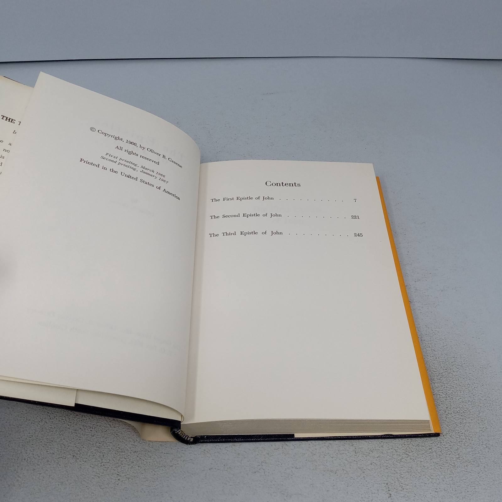 The Epistles of John: 1967 The Gospel Hour, Inc. Hardcover by Oliver B. Greene