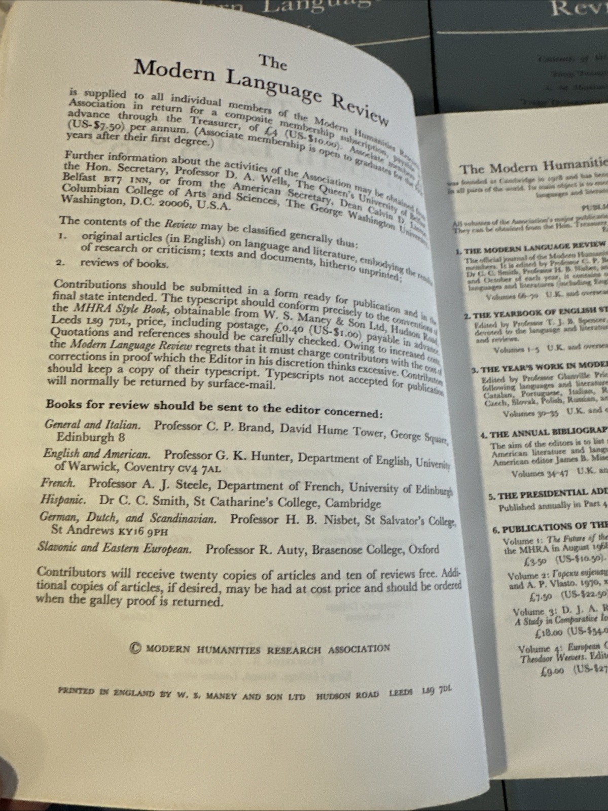 THE MODERN LANGUAGE REVIEW — LOT OF 16 + VARIOUS ISSUES 1972-1975 Paperback
