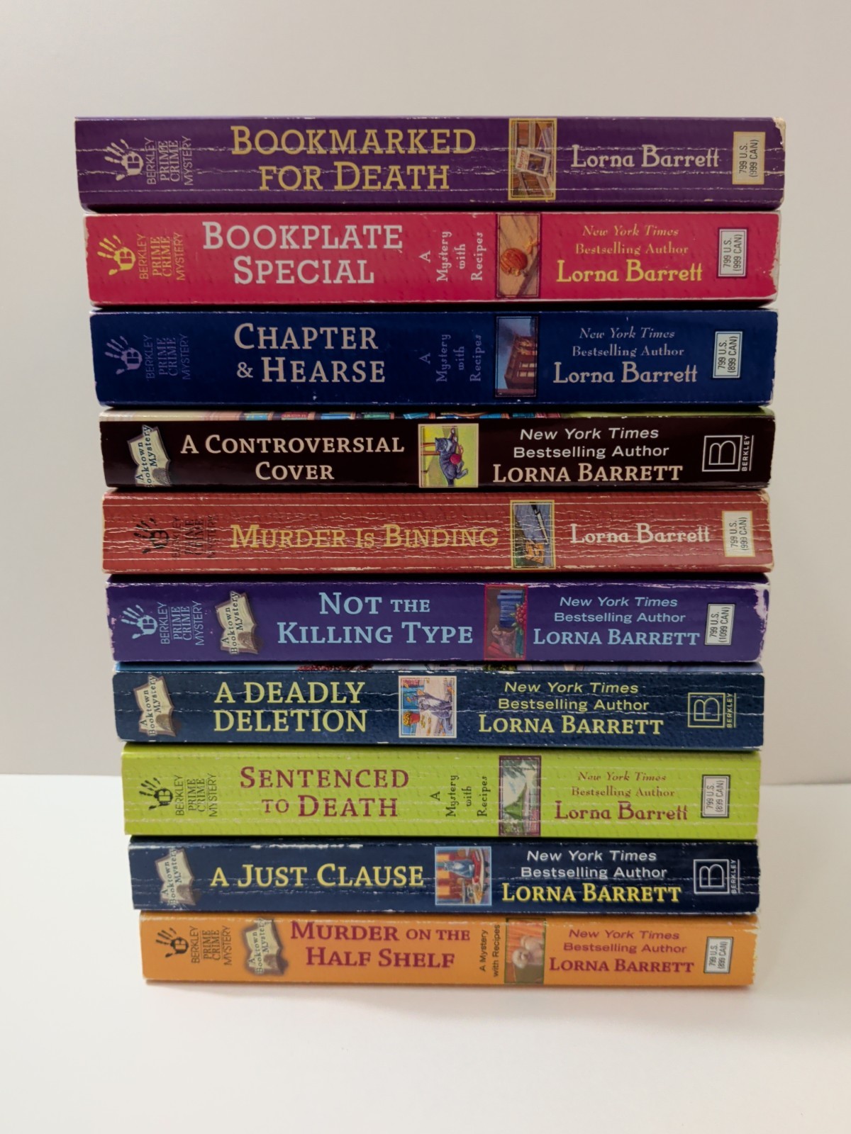 Lorna Barrett lot of 10 paperback books From the Booktown Mystery Series